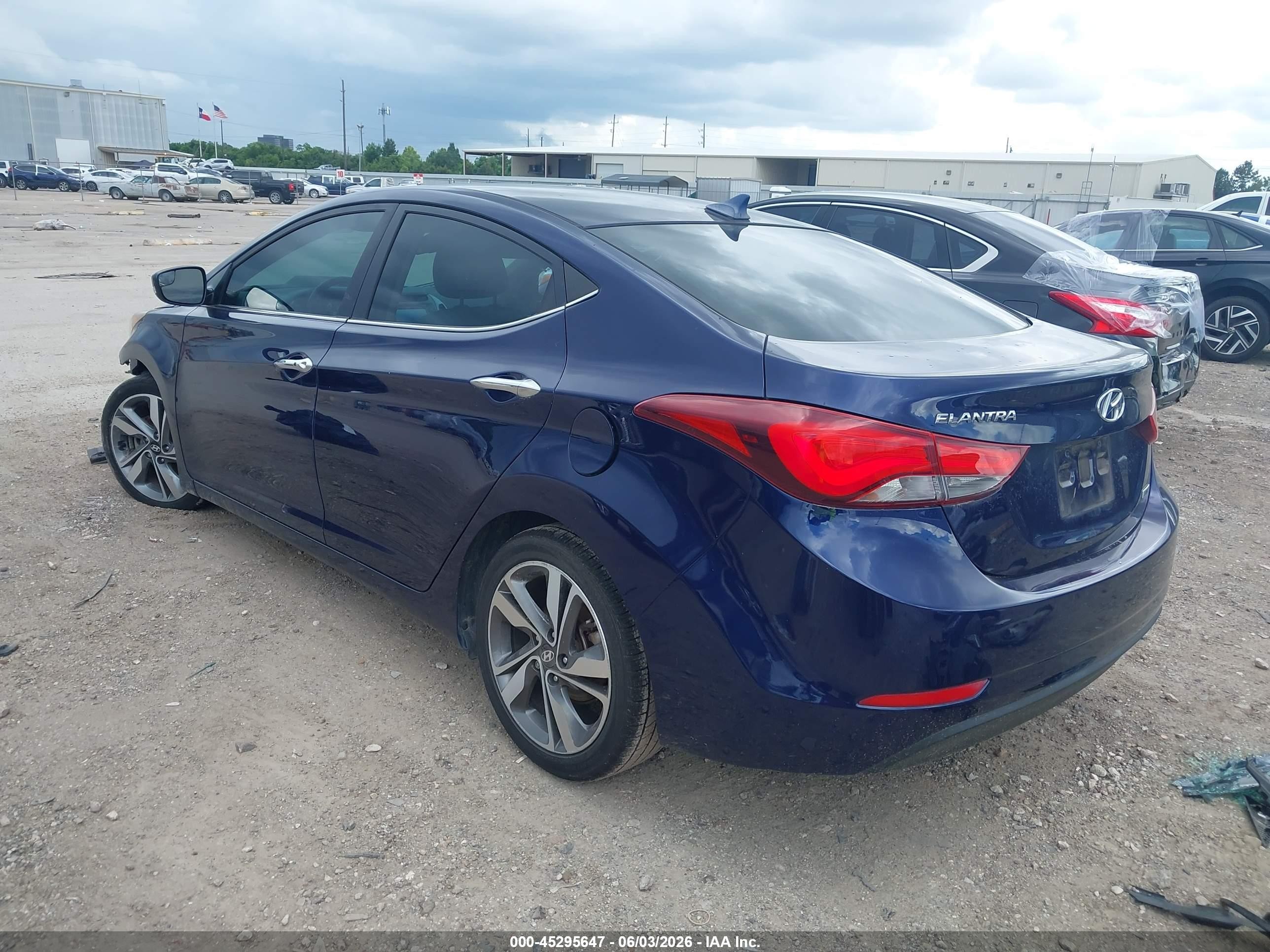 2014 Hyundai Elantra Limited Blue vin: 5NPDH4AE6EH483404
