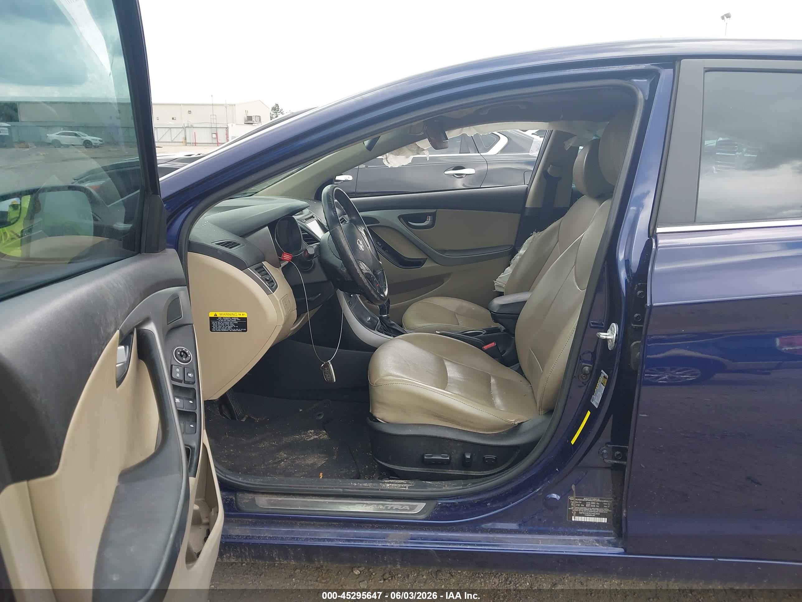 2014 Hyundai Elantra Limited Blue vin: 5NPDH4AE6EH483404
