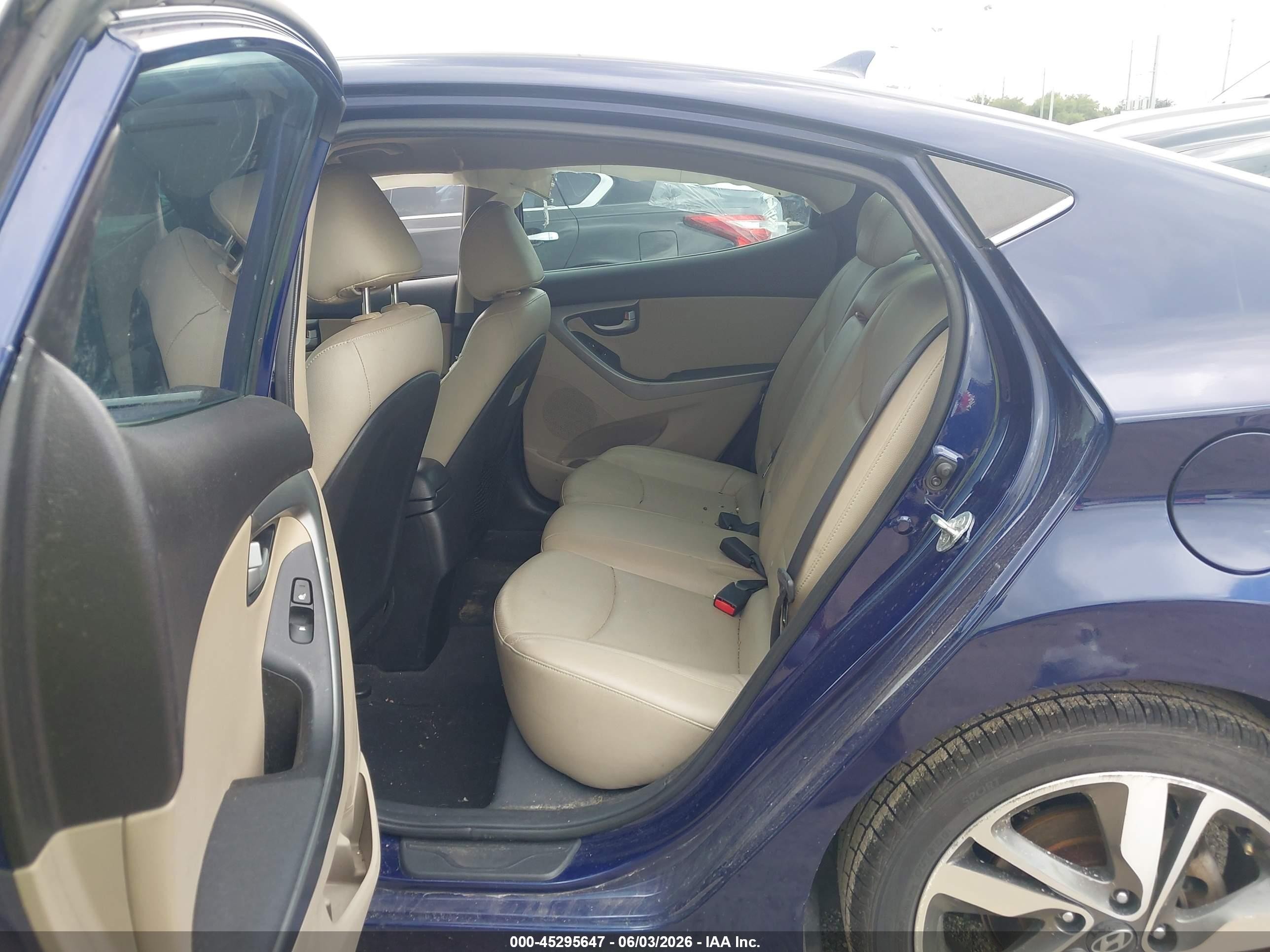 2014 Hyundai Elantra Limited Blue vin: 5NPDH4AE6EH483404