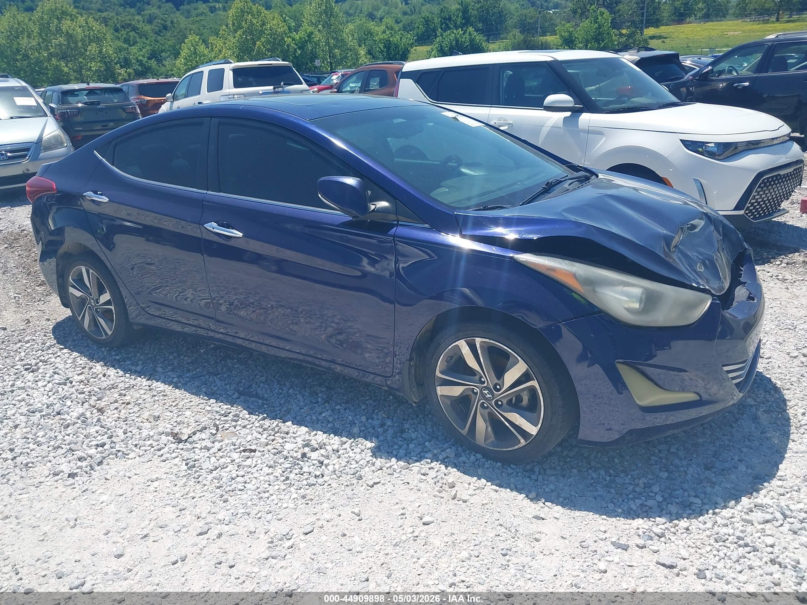 2014 Hyundai Elantra Limited Синий vin: 5NPDH4AE6EH488019