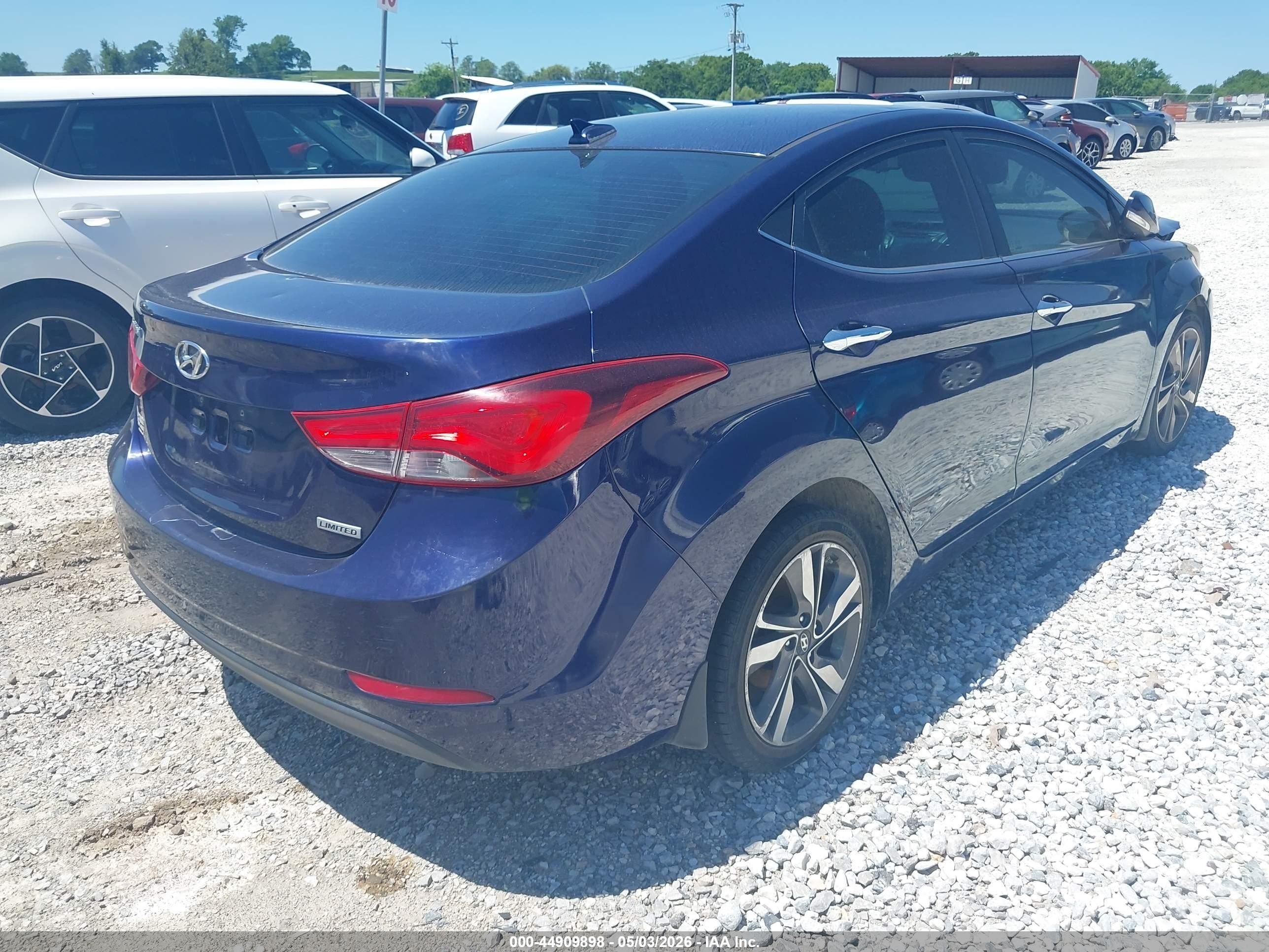 2014 Hyundai Elantra Limited Blue vin: 5NPDH4AE6EH488019