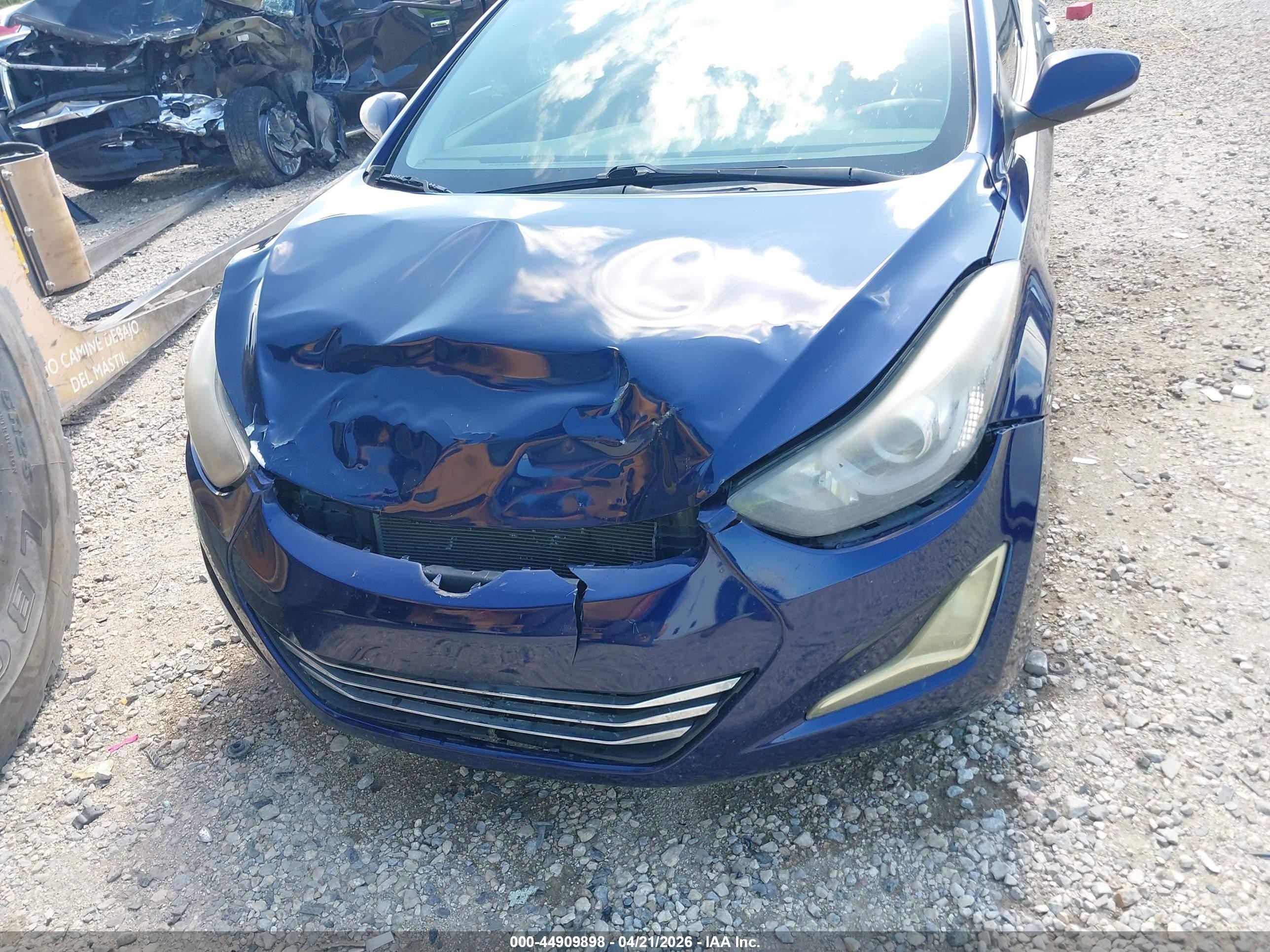 2014 Hyundai Elantra Limited Blue vin: 5NPDH4AE6EH488019
