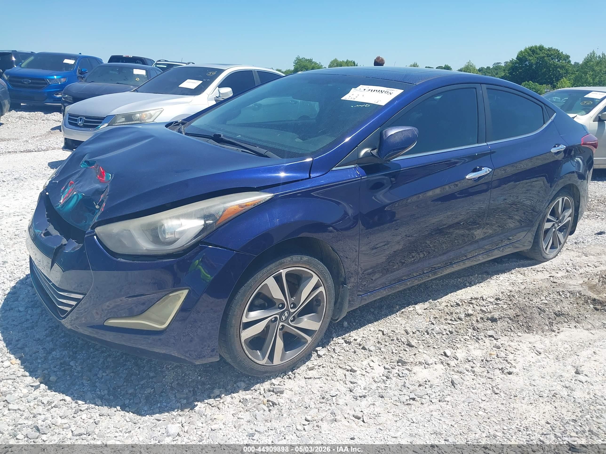 2014 Hyundai Elantra Limited Blue vin: 5NPDH4AE6EH488019