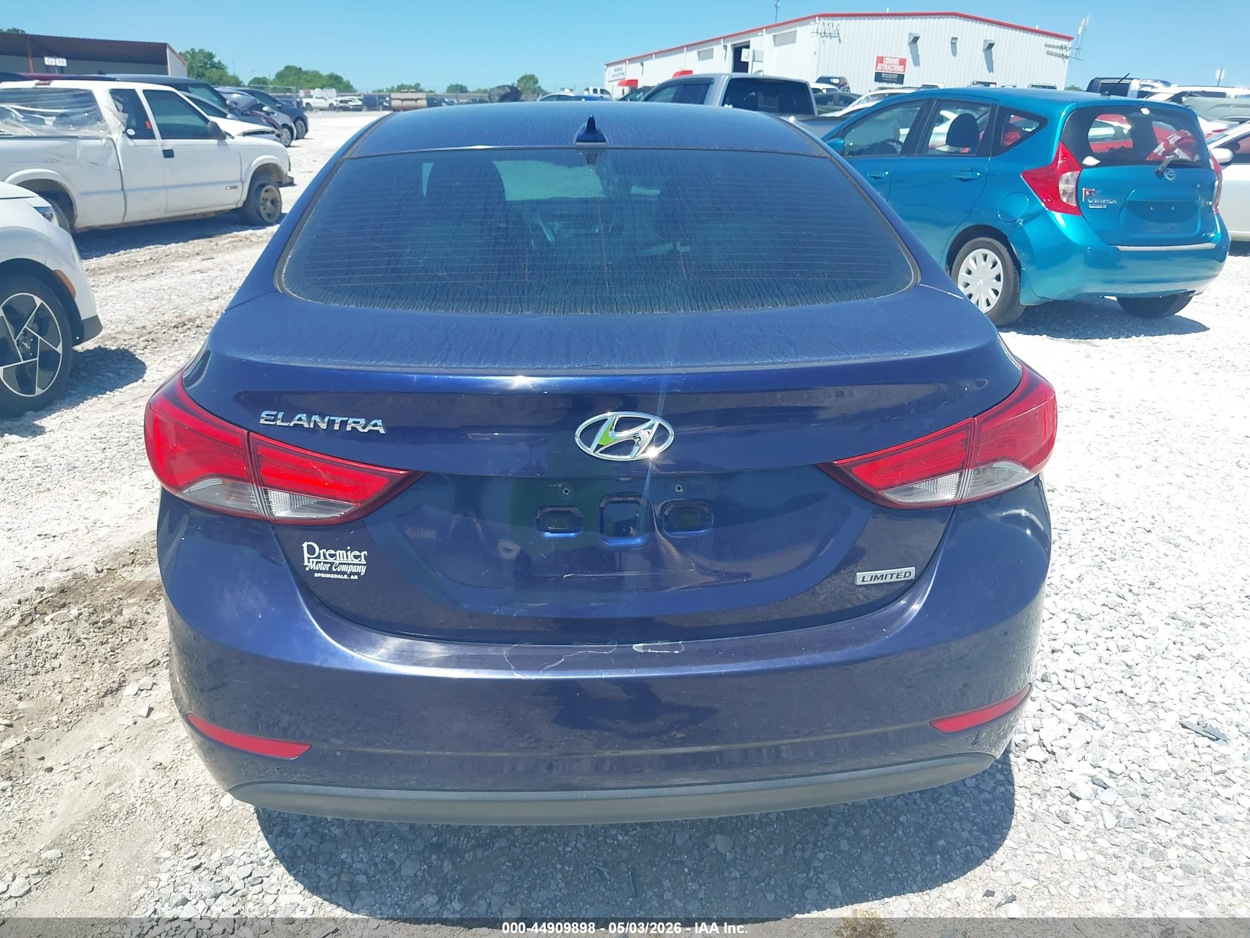 2014 Hyundai Elantra Limited Blue vin: 5NPDH4AE6EH488019