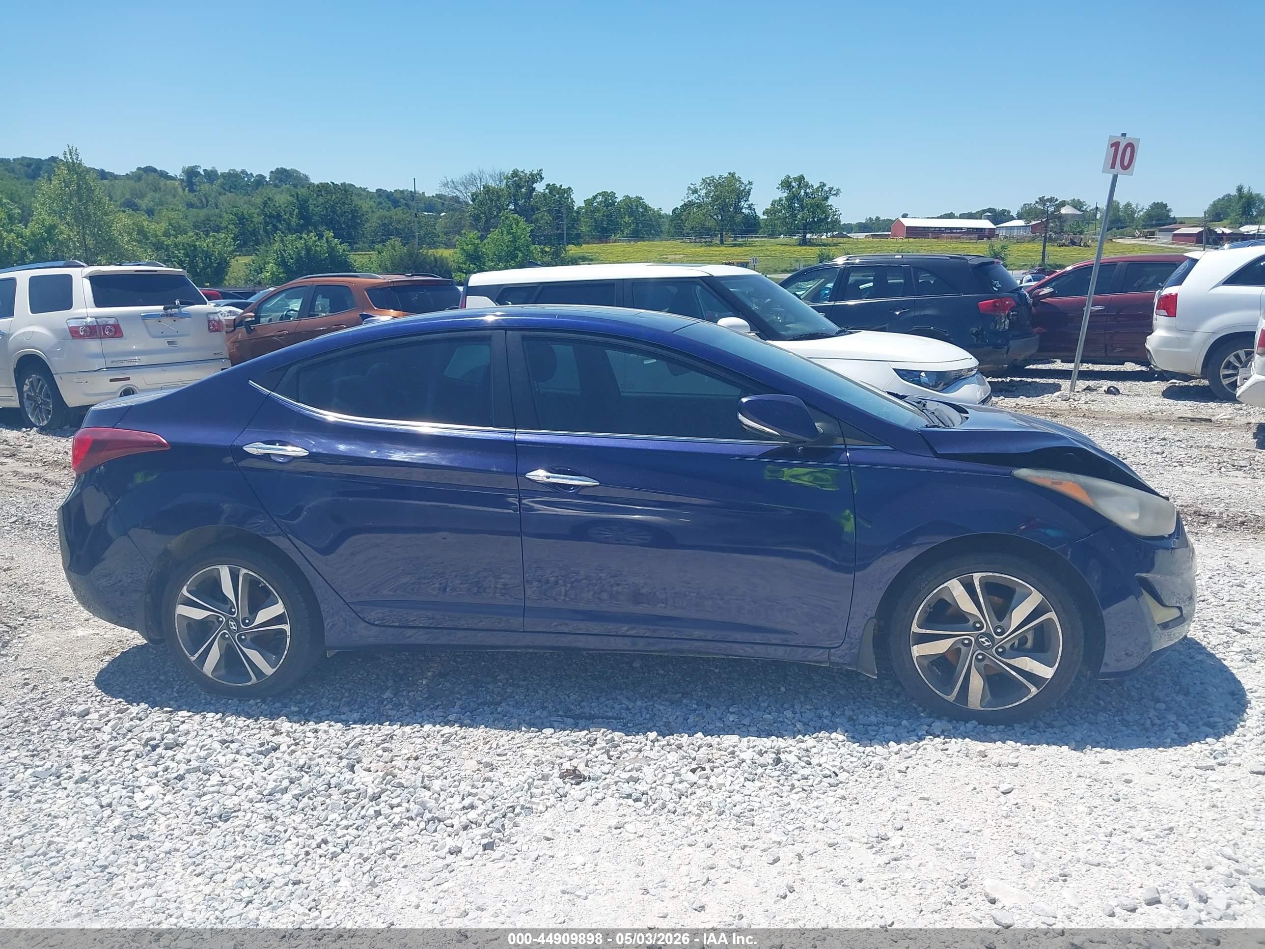 2014 Hyundai Elantra Limited Blue vin: 5NPDH4AE6EH488019