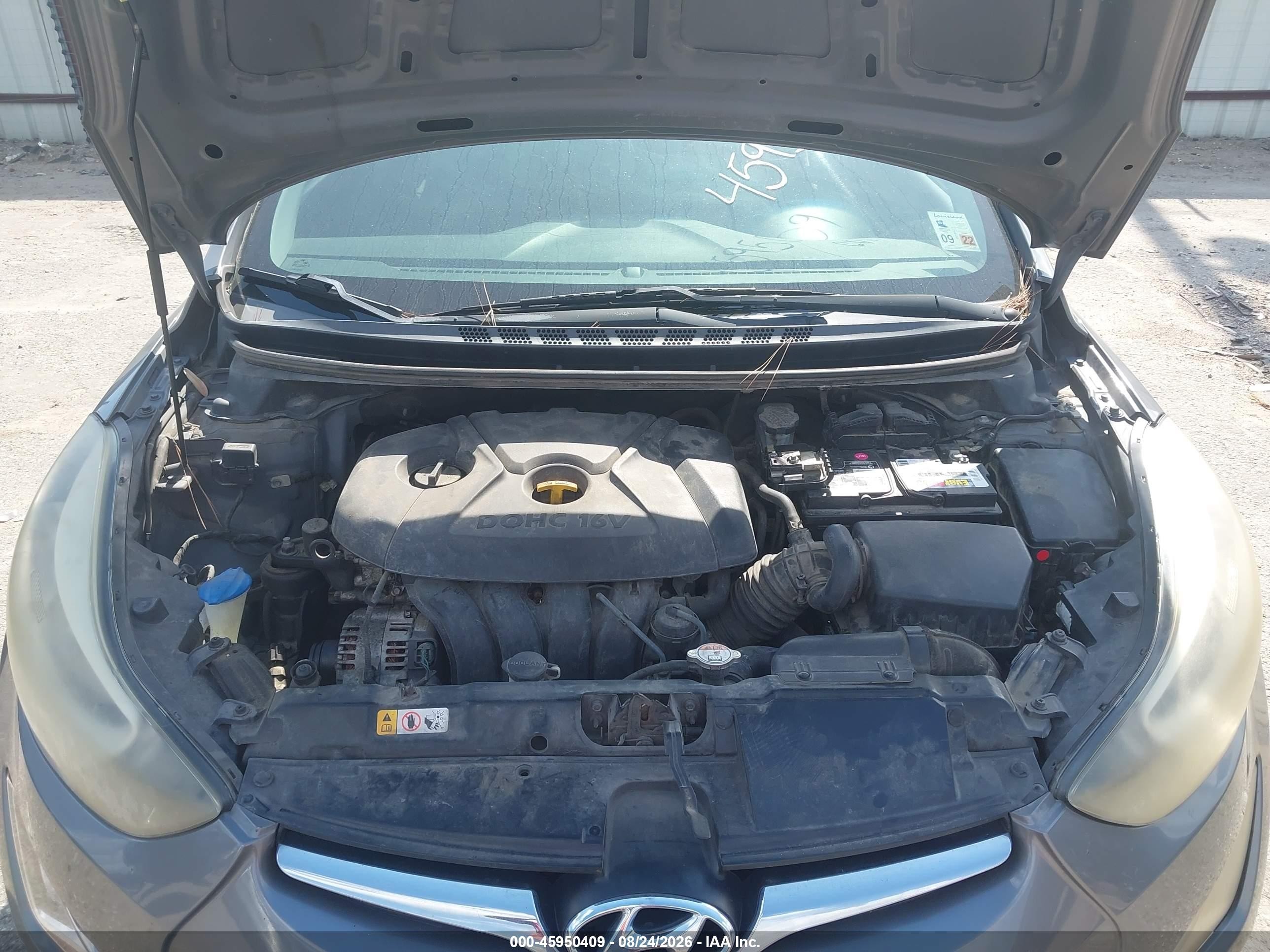 2014 Hyundai Elantra Se Gray vin: 5NPDH4AE6EH499456