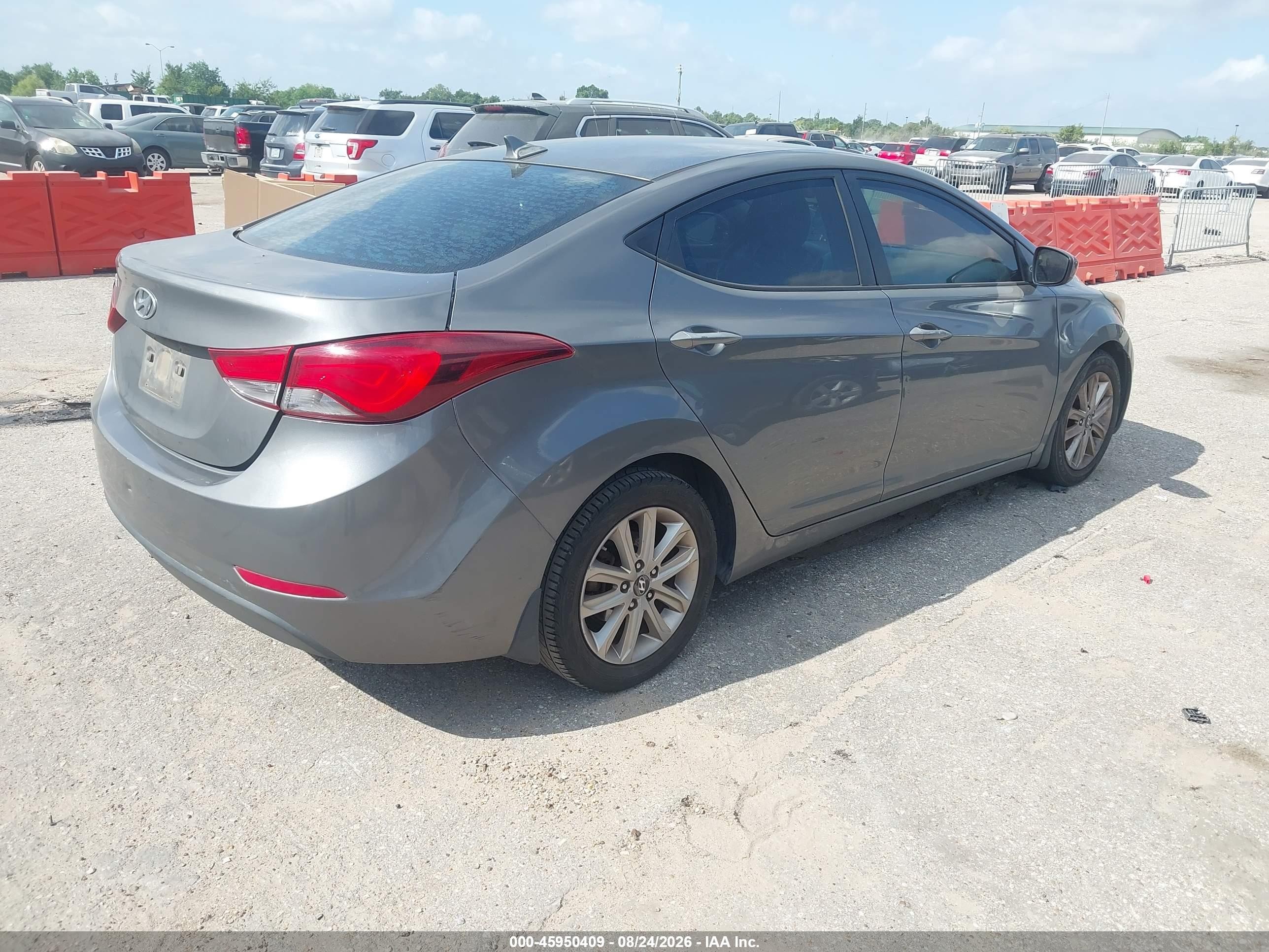 2014 Hyundai Elantra Se Gray vin: 5NPDH4AE6EH499456