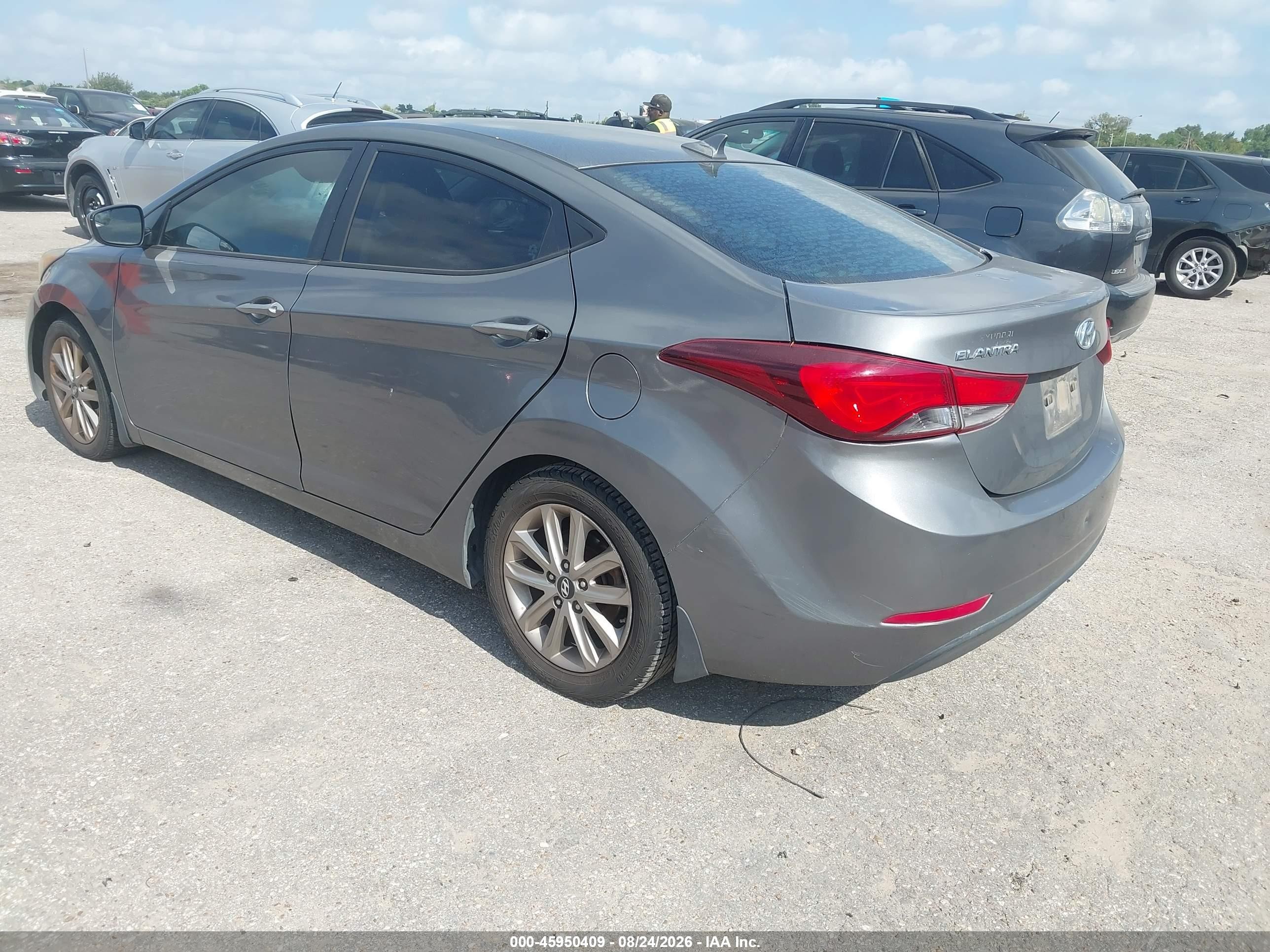 2014 Hyundai Elantra Se Gray vin: 5NPDH4AE6EH499456