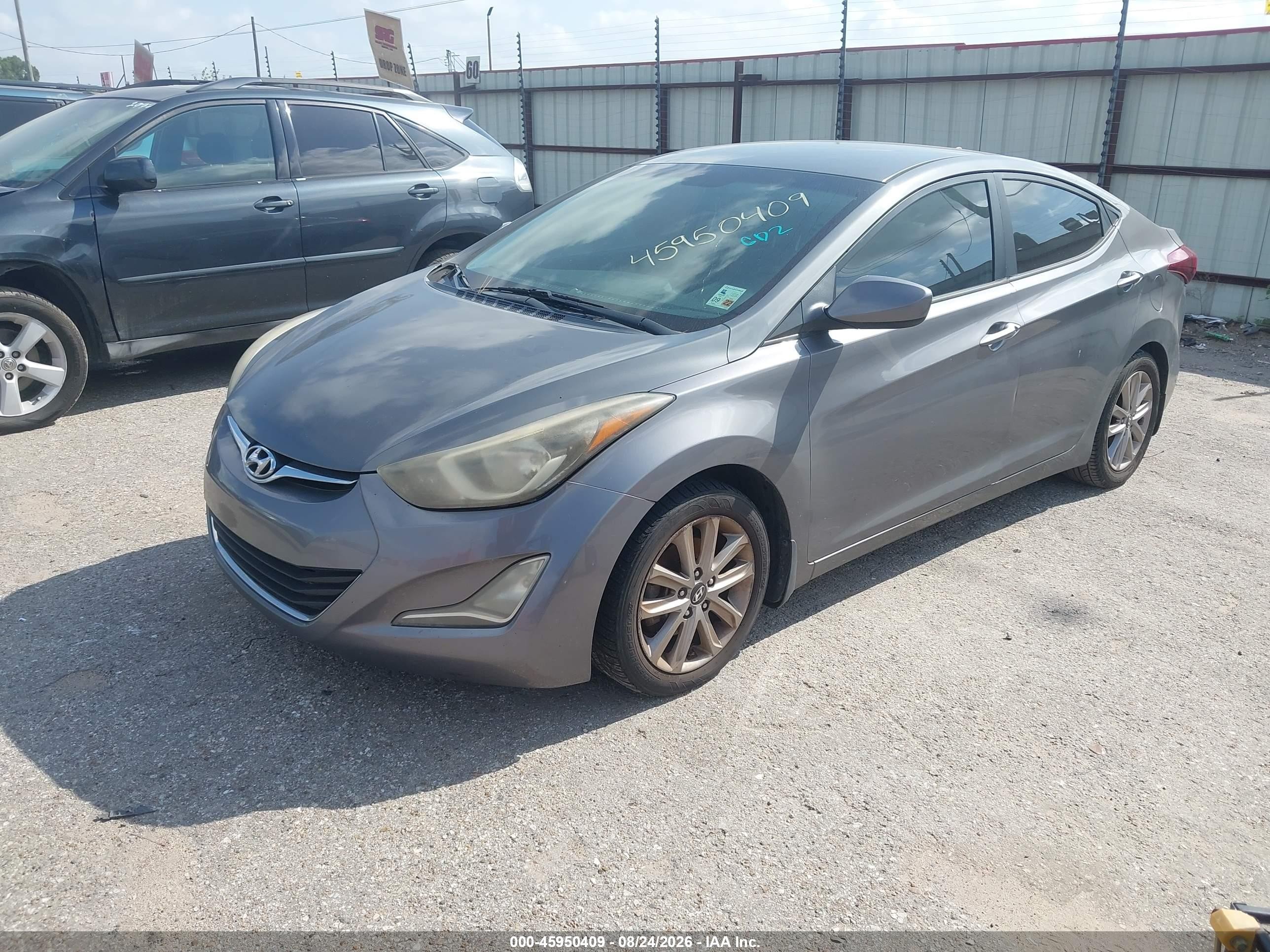 2014 Hyundai Elantra Se Gray vin: 5NPDH4AE6EH499456