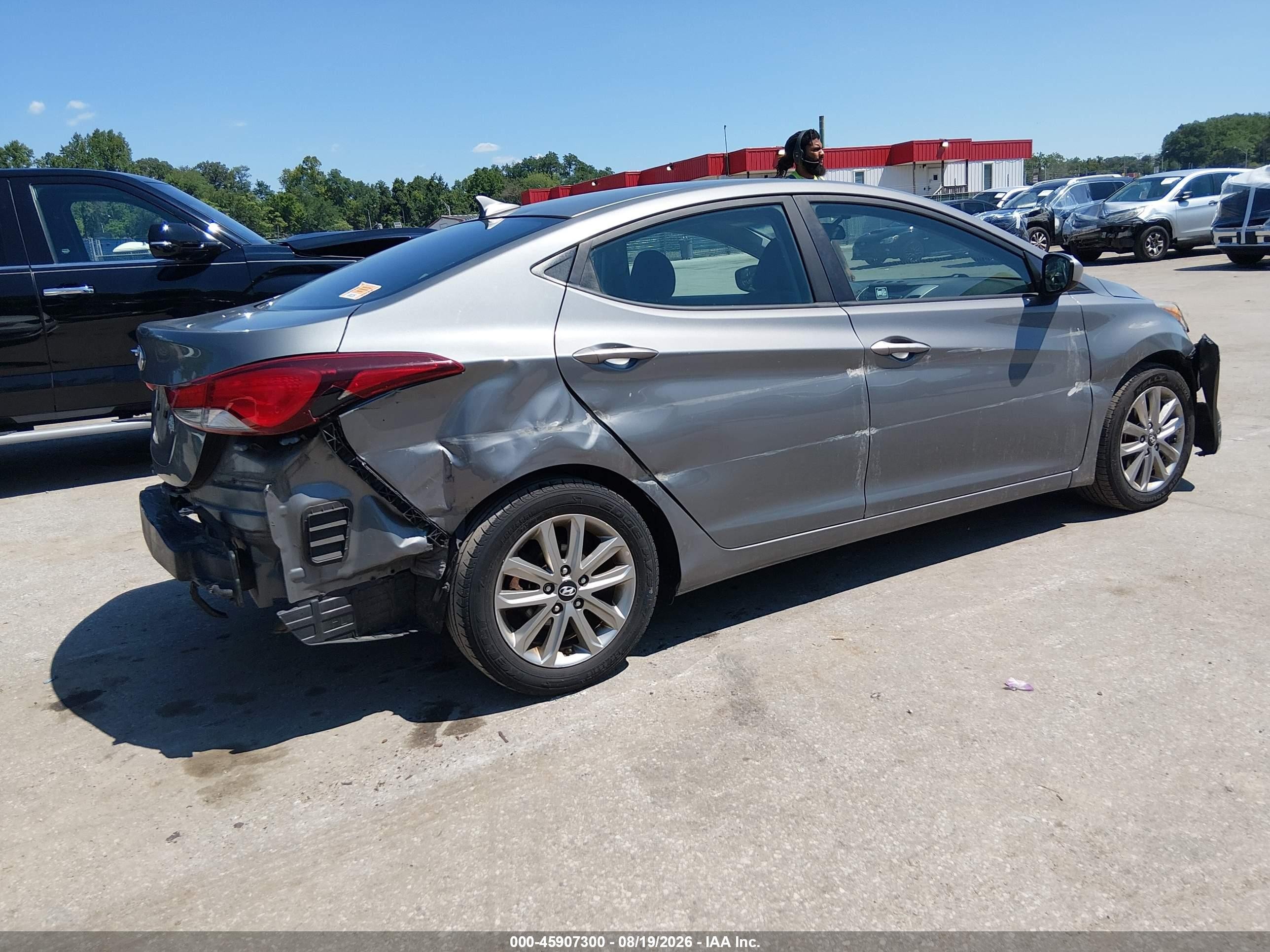 2014 Hyundai Elantra Se Gray vin: 5NPDH4AE6EH502372