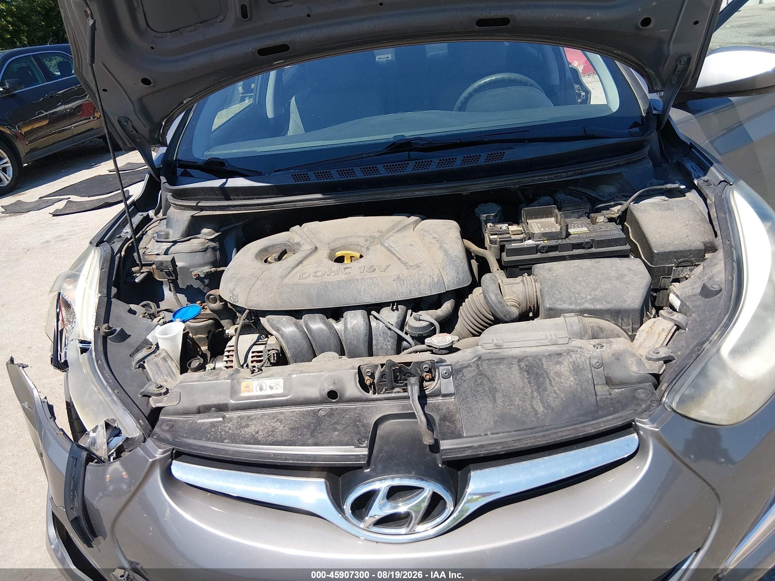 2014 Hyundai Elantra Se Gray vin: 5NPDH4AE6EH502372