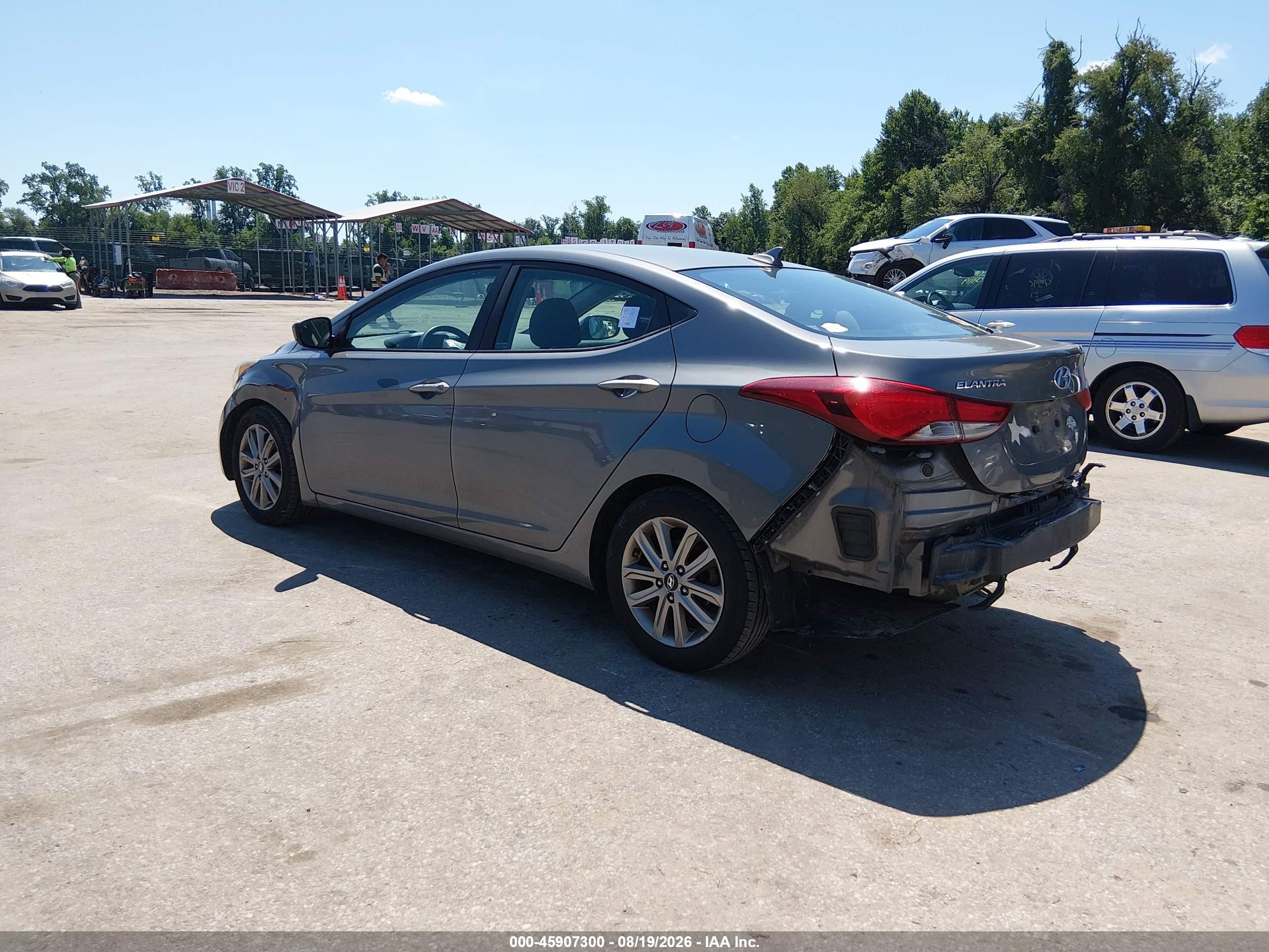 2014 Hyundai Elantra Se Gray vin: 5NPDH4AE6EH502372