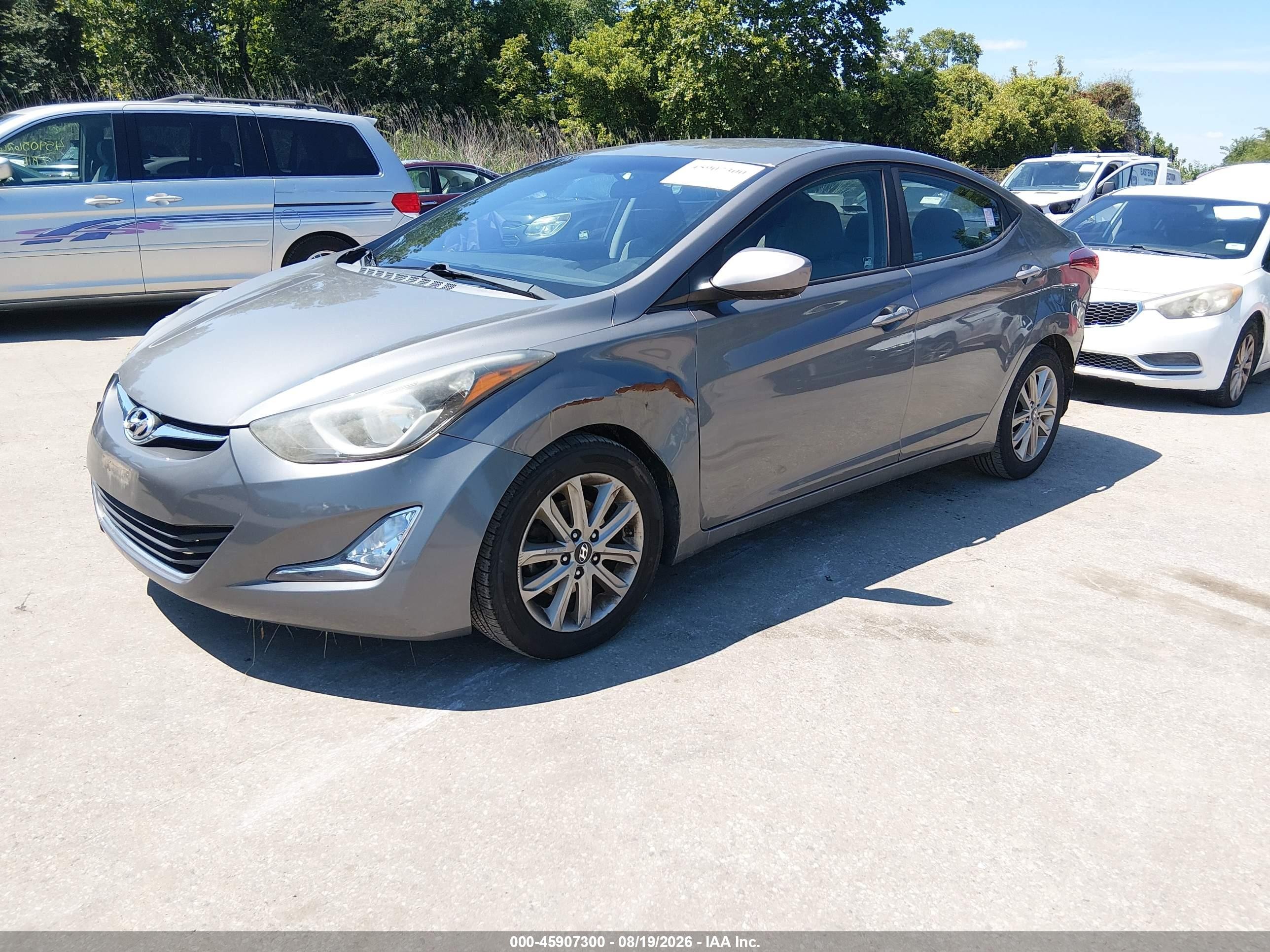2014 Hyundai Elantra Se Gray vin: 5NPDH4AE6EH502372