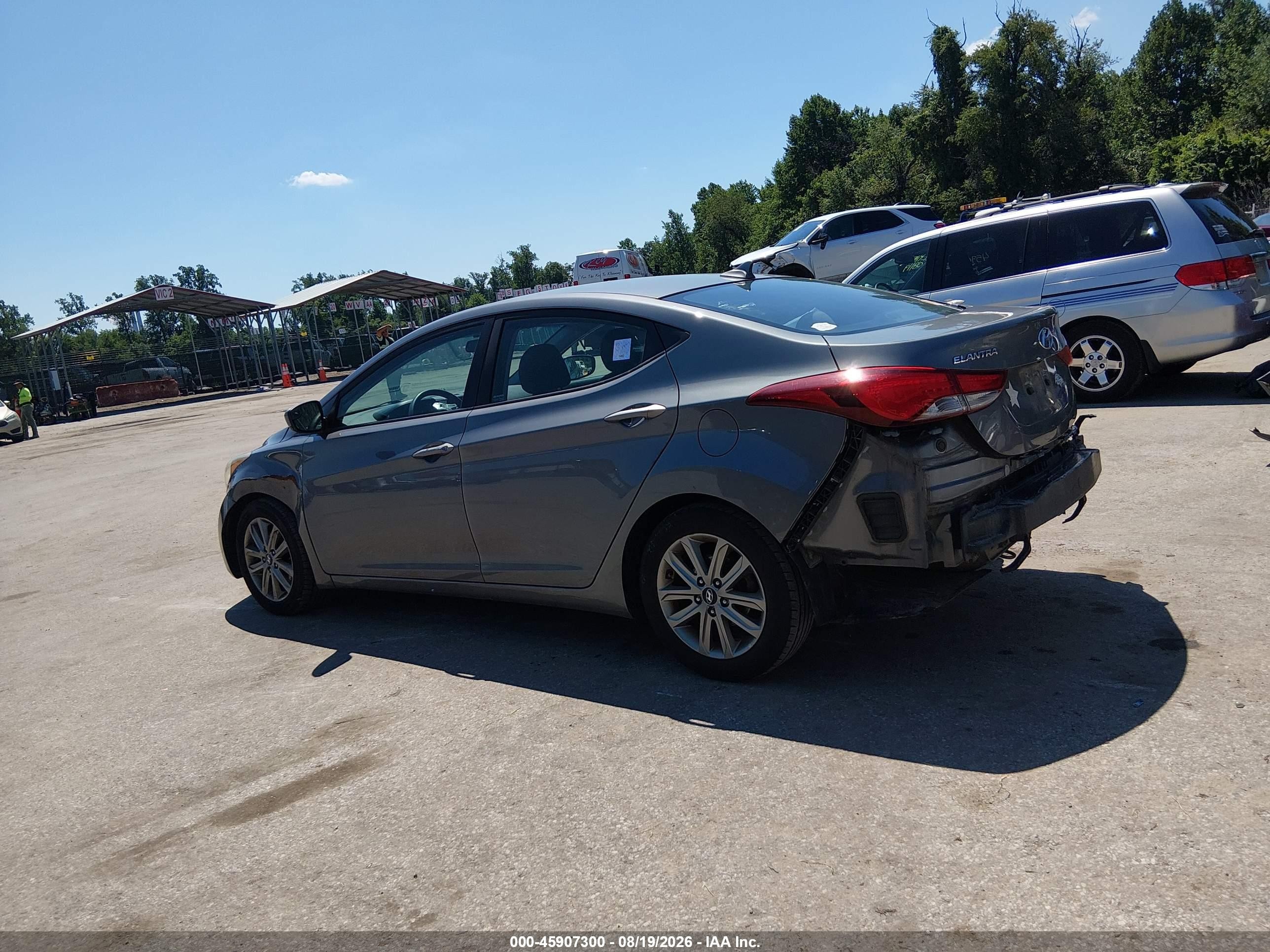 2014 Hyundai Elantra Se Gray vin: 5NPDH4AE6EH502372
