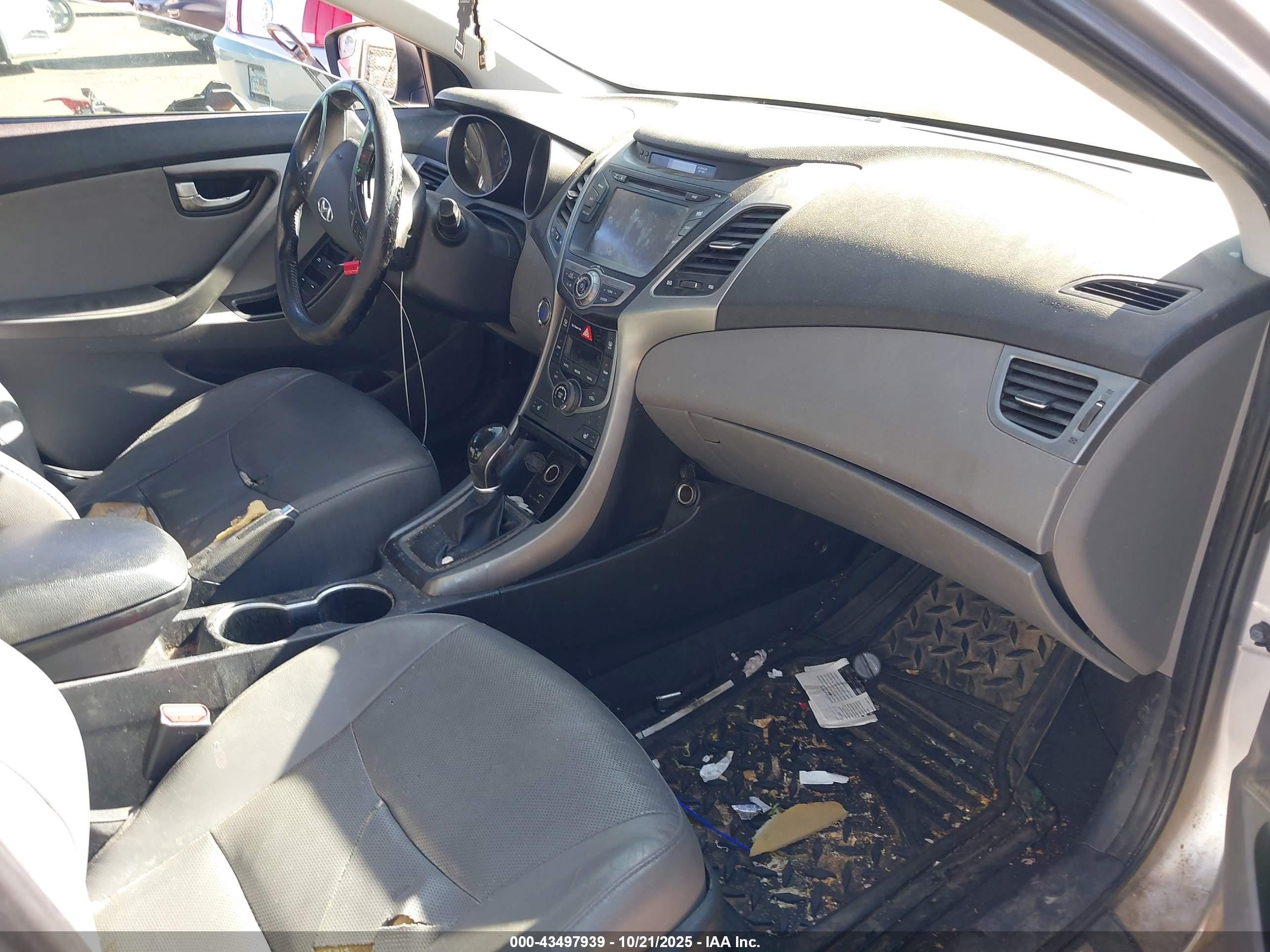 2014 Hyundai Elantra Limited Серебряный vin: 5NPDH4AE6EH503117