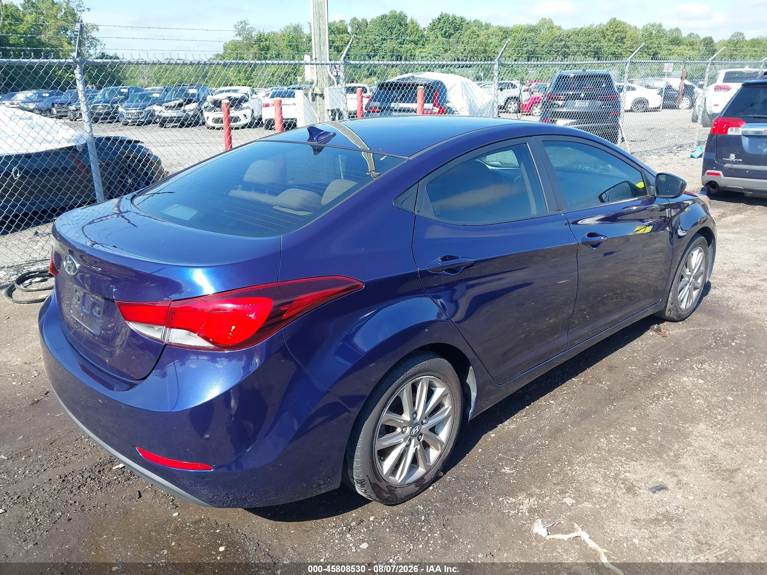 2014 Hyundai Elantra Se Blue vin: 5NPDH4AE6EH510603