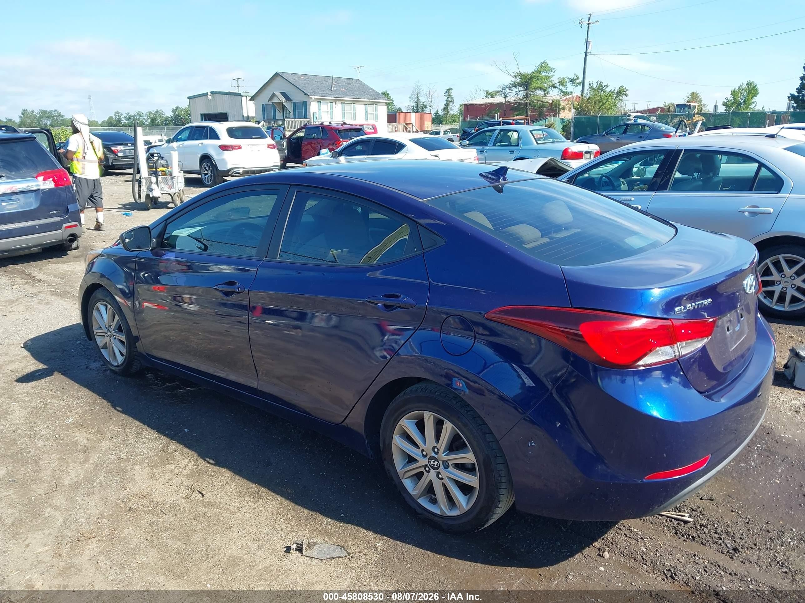 2014 Hyundai Elantra Se Blue vin: 5NPDH4AE6EH510603