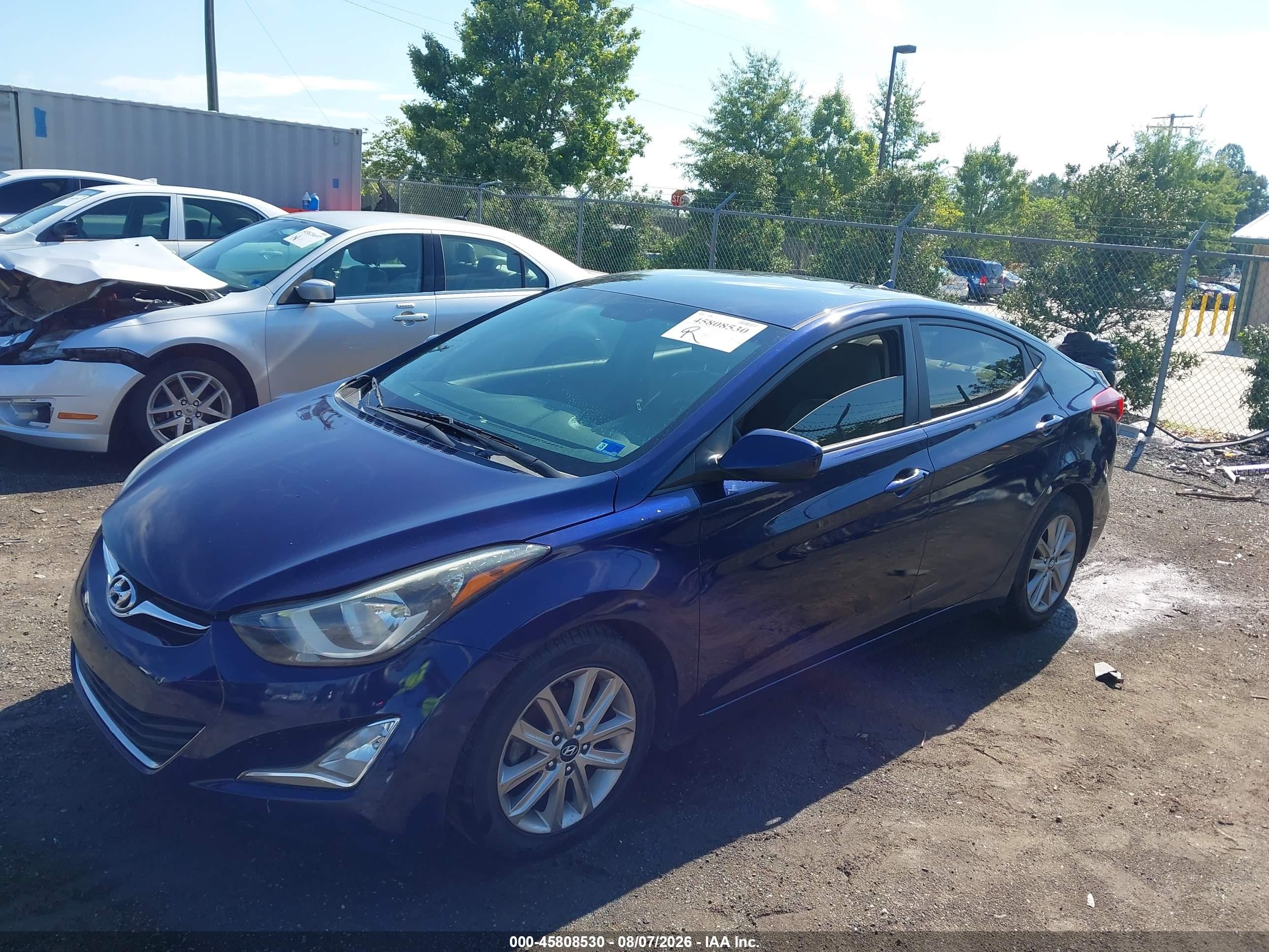 2014 Hyundai Elantra Se Blue vin: 5NPDH4AE6EH510603