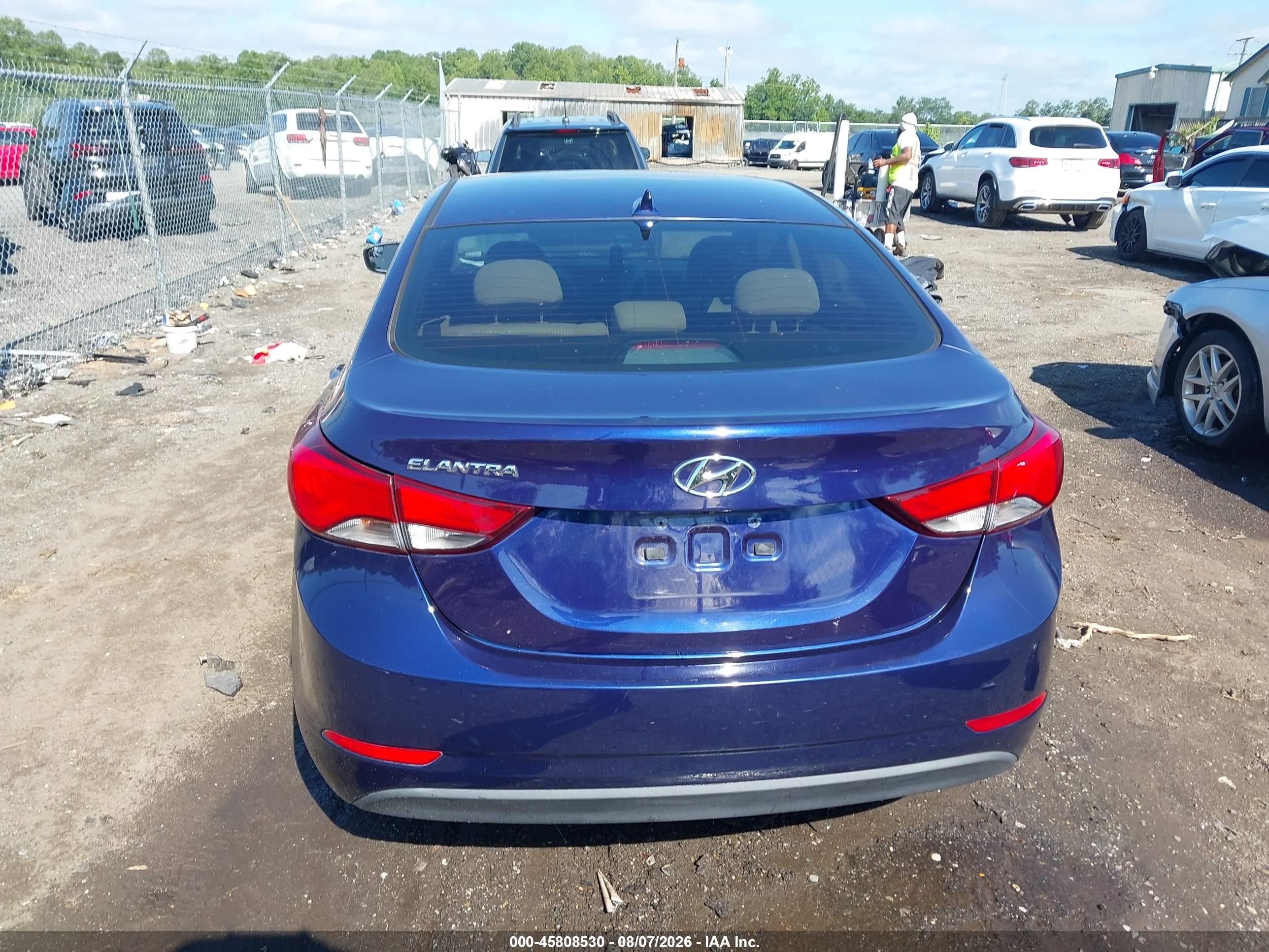 2014 Hyundai Elantra Se Blue vin: 5NPDH4AE6EH510603