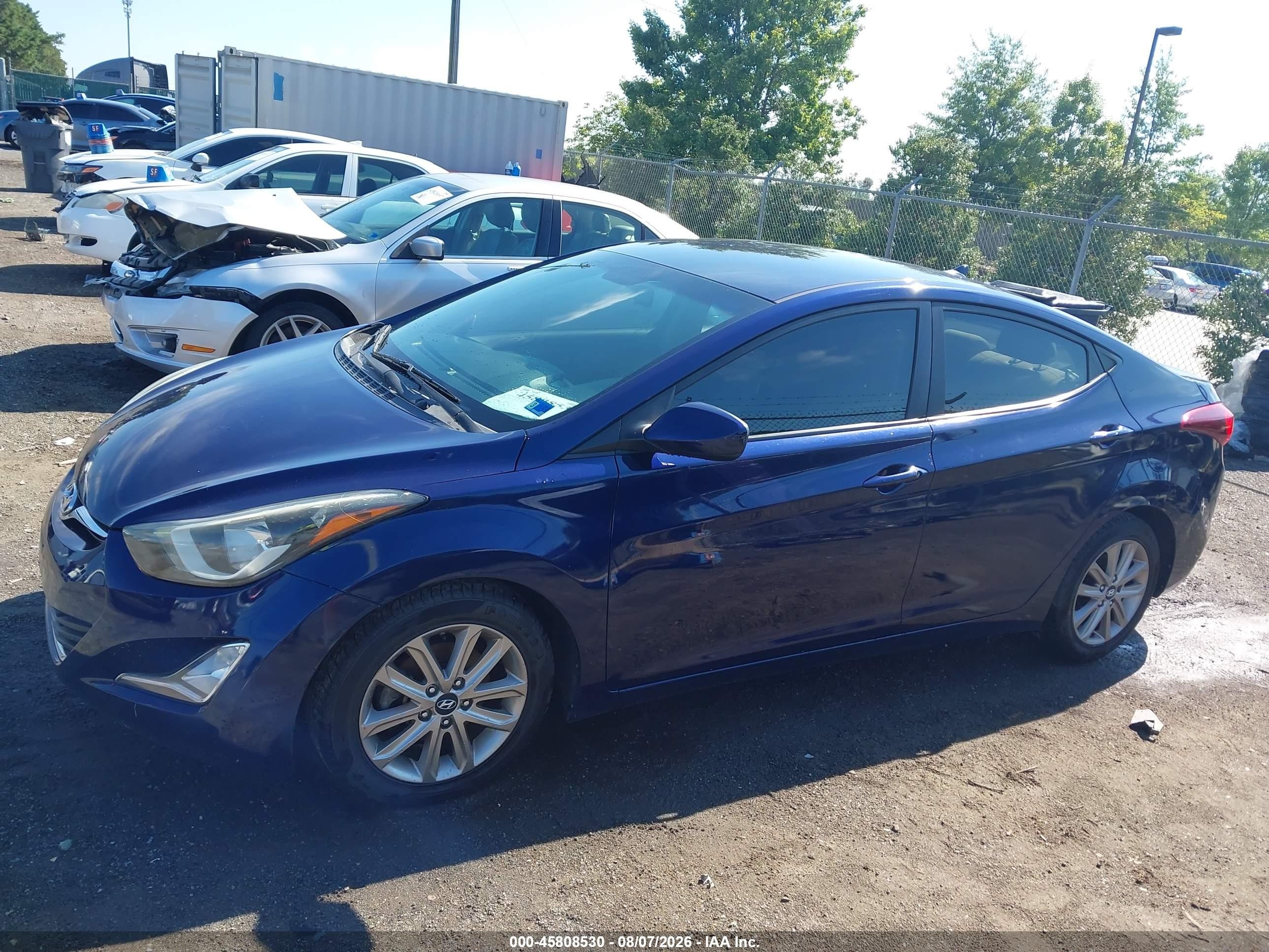 2014 Hyundai Elantra Se Blue vin: 5NPDH4AE6EH510603
