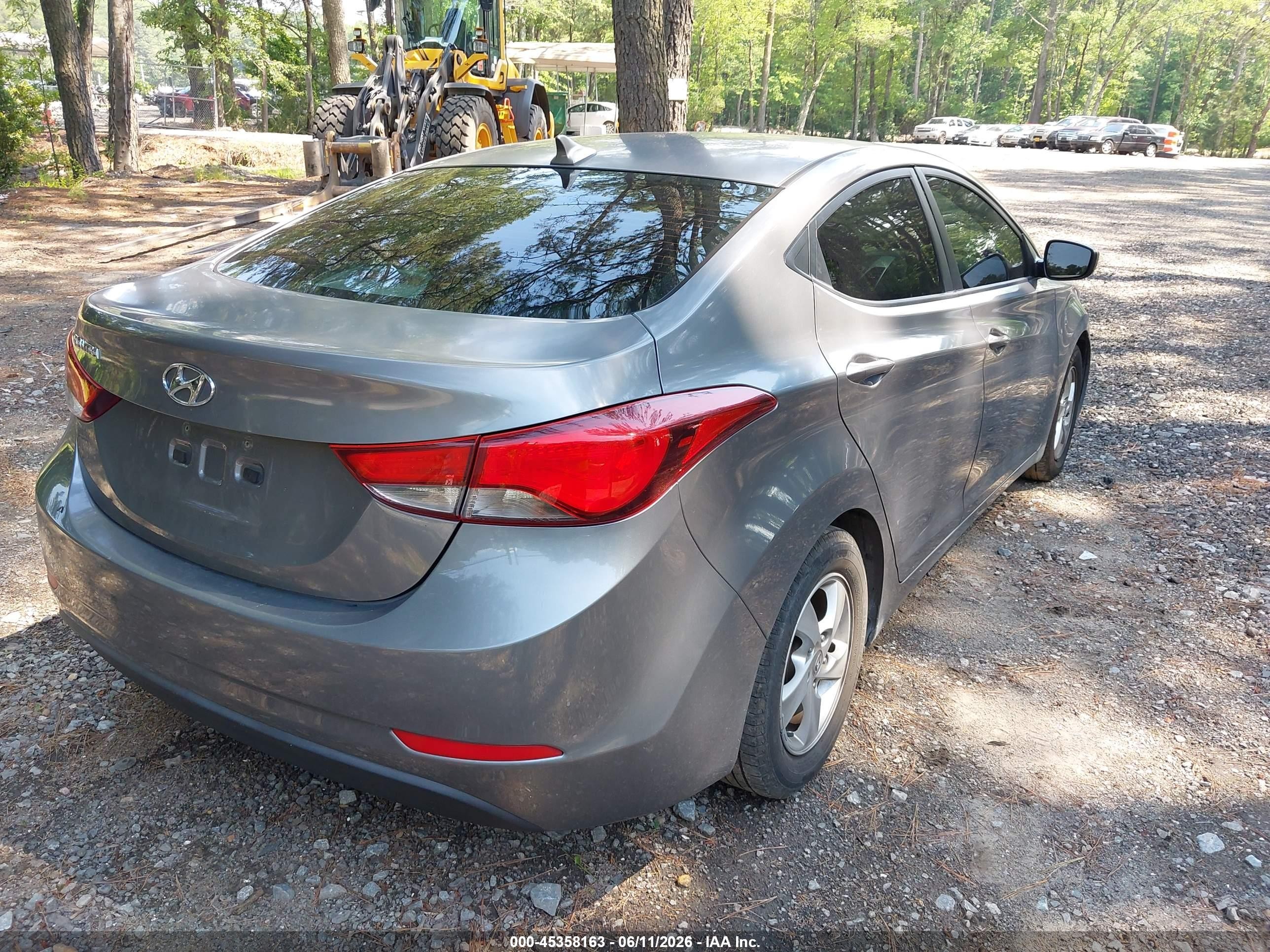 2014 Hyundai Elantra Se Gray vin: 5NPDH4AE6EH515199