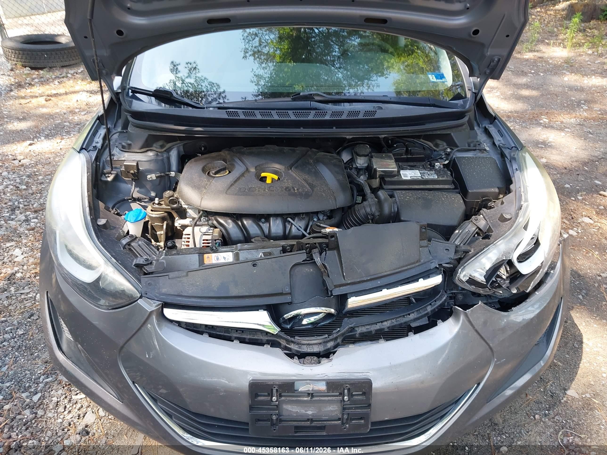 2014 Hyundai Elantra Se Gray vin: 5NPDH4AE6EH515199