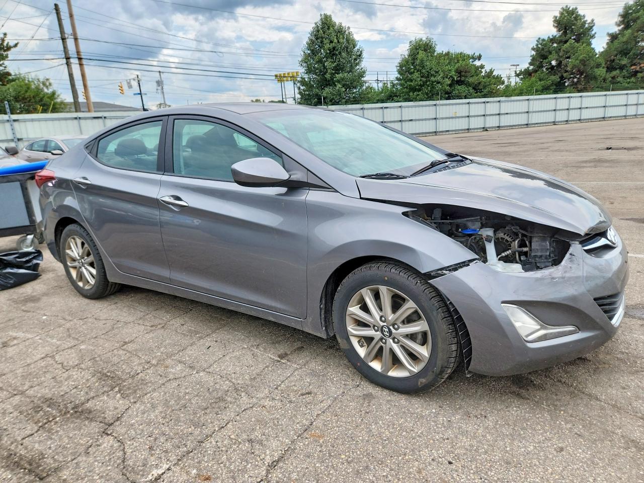 2014 Hyundai Elantra Se Gray vin: 5NPDH4AE6EH515509