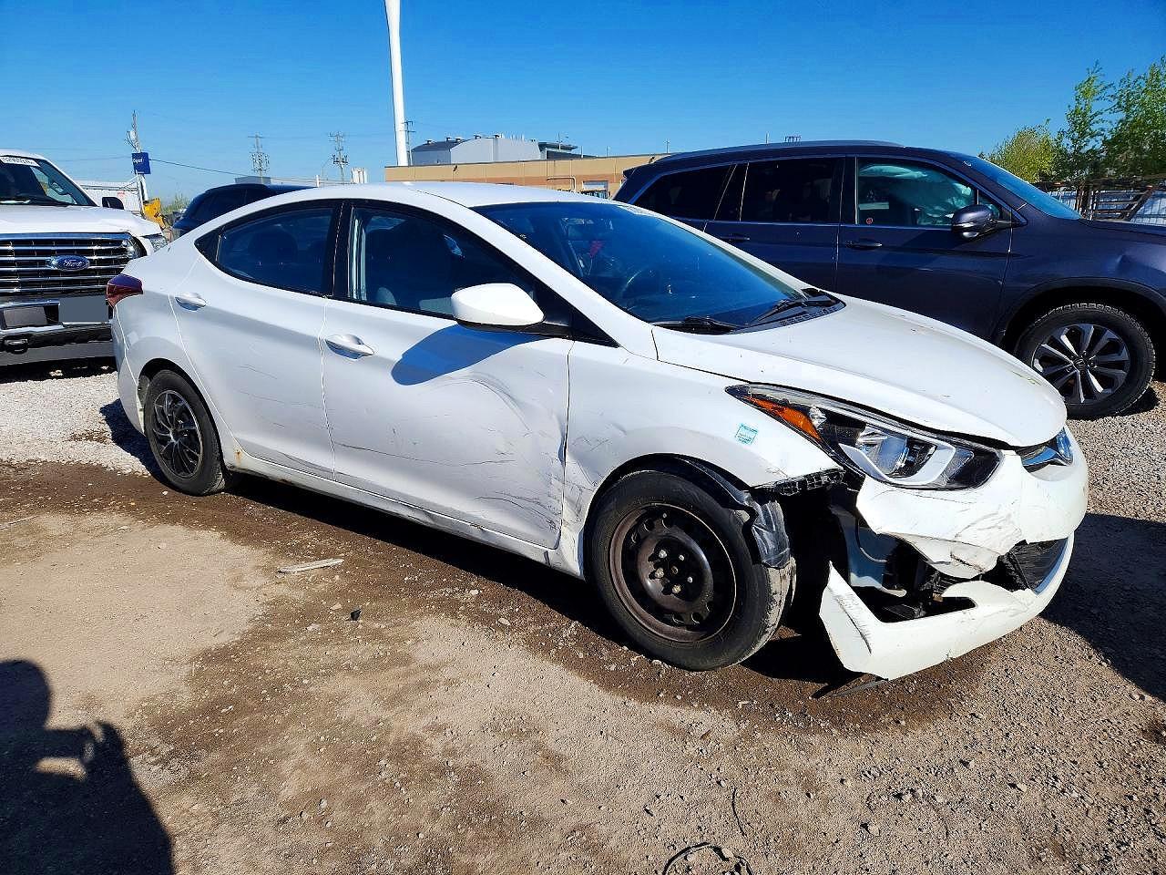 2014 Hyundai Elantra Se White vin: 5NPDH4AE6EH515896