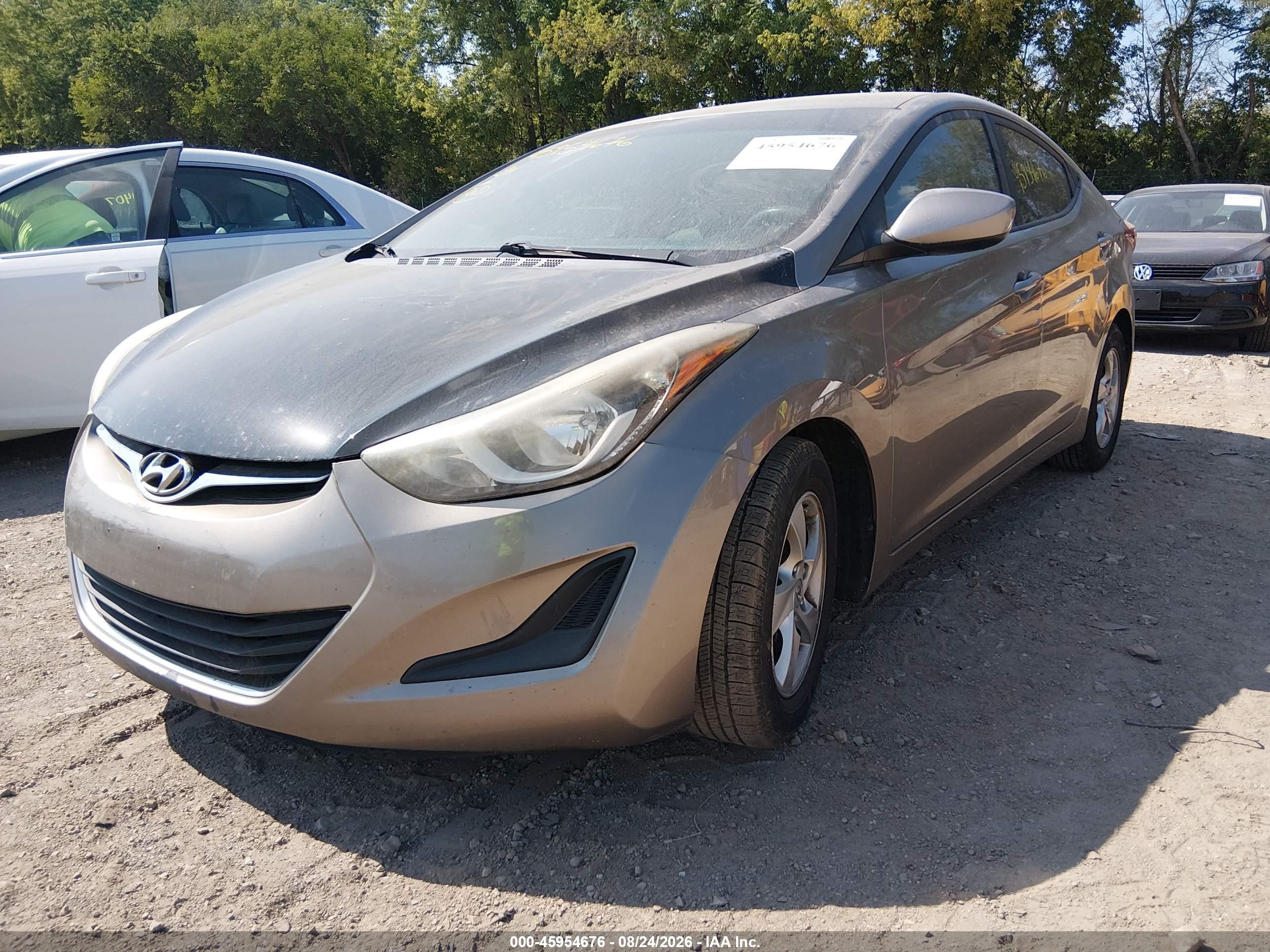 2014 Hyundai Elantra Se Gray vin: 5NPDH4AE6EH529832