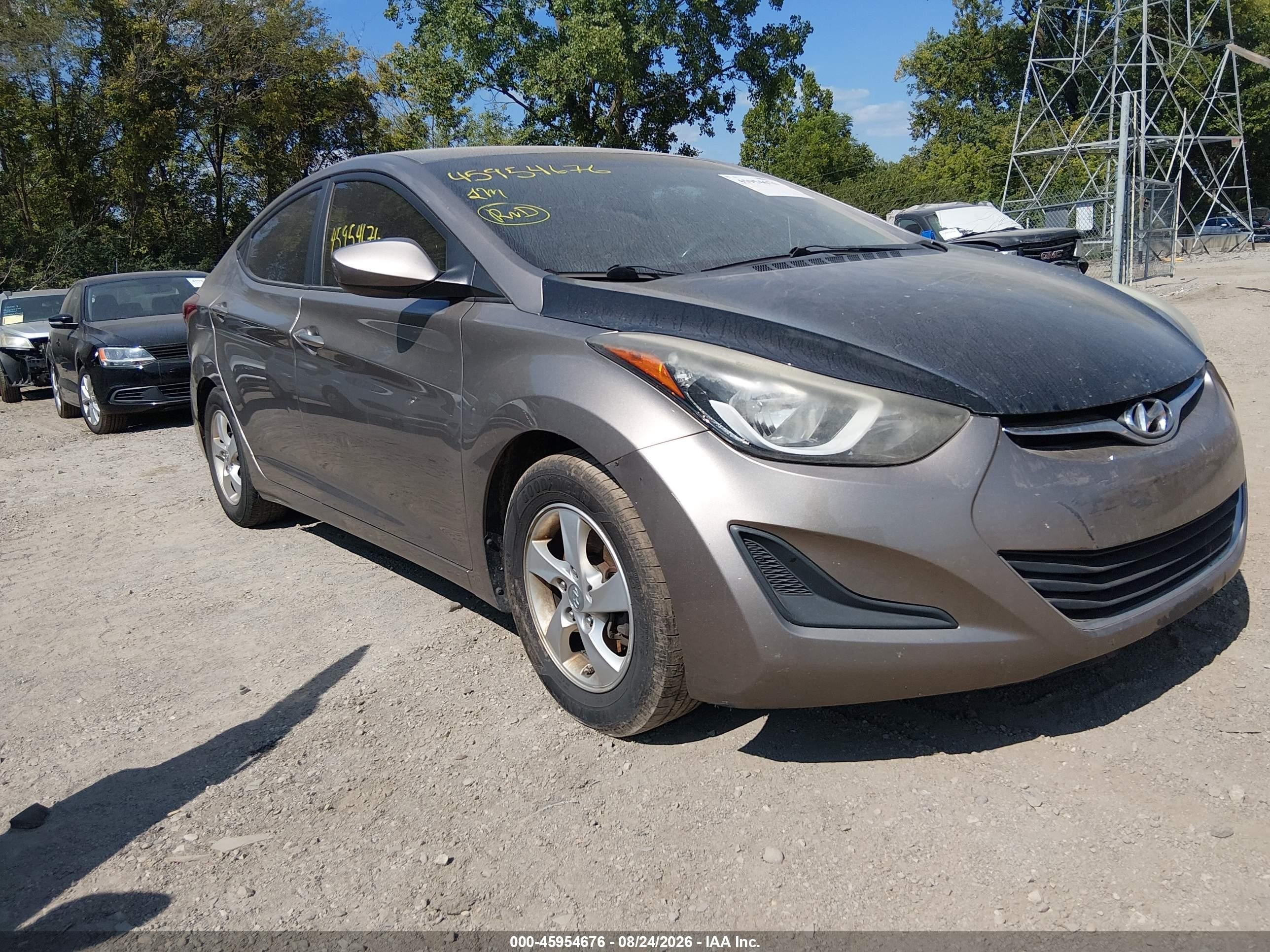 2014 Hyundai Elantra Se Gray vin: 5NPDH4AE6EH529832
