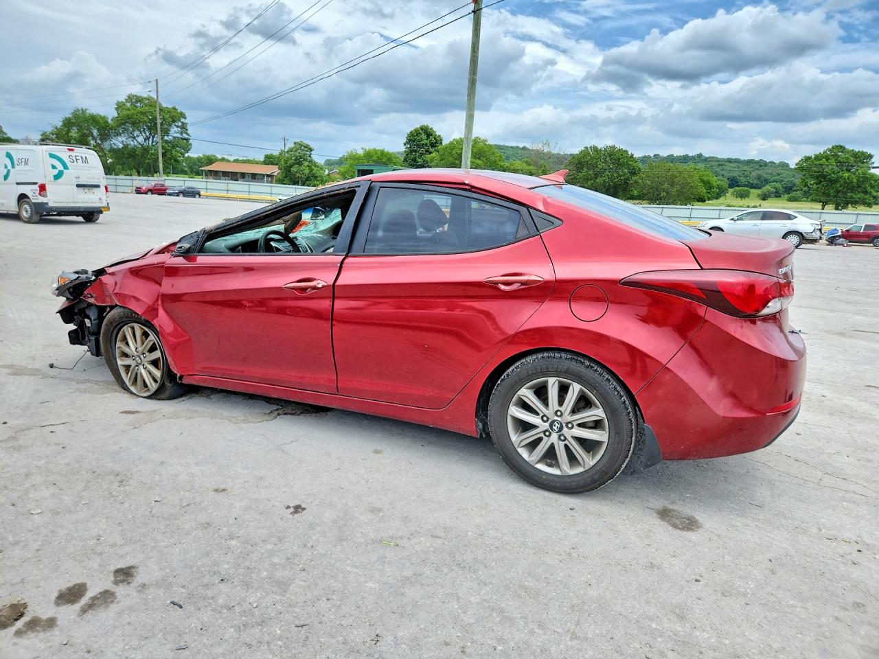 2014 Hyundai Elantra Se Red vin: 5NPDH4AE6EH531905