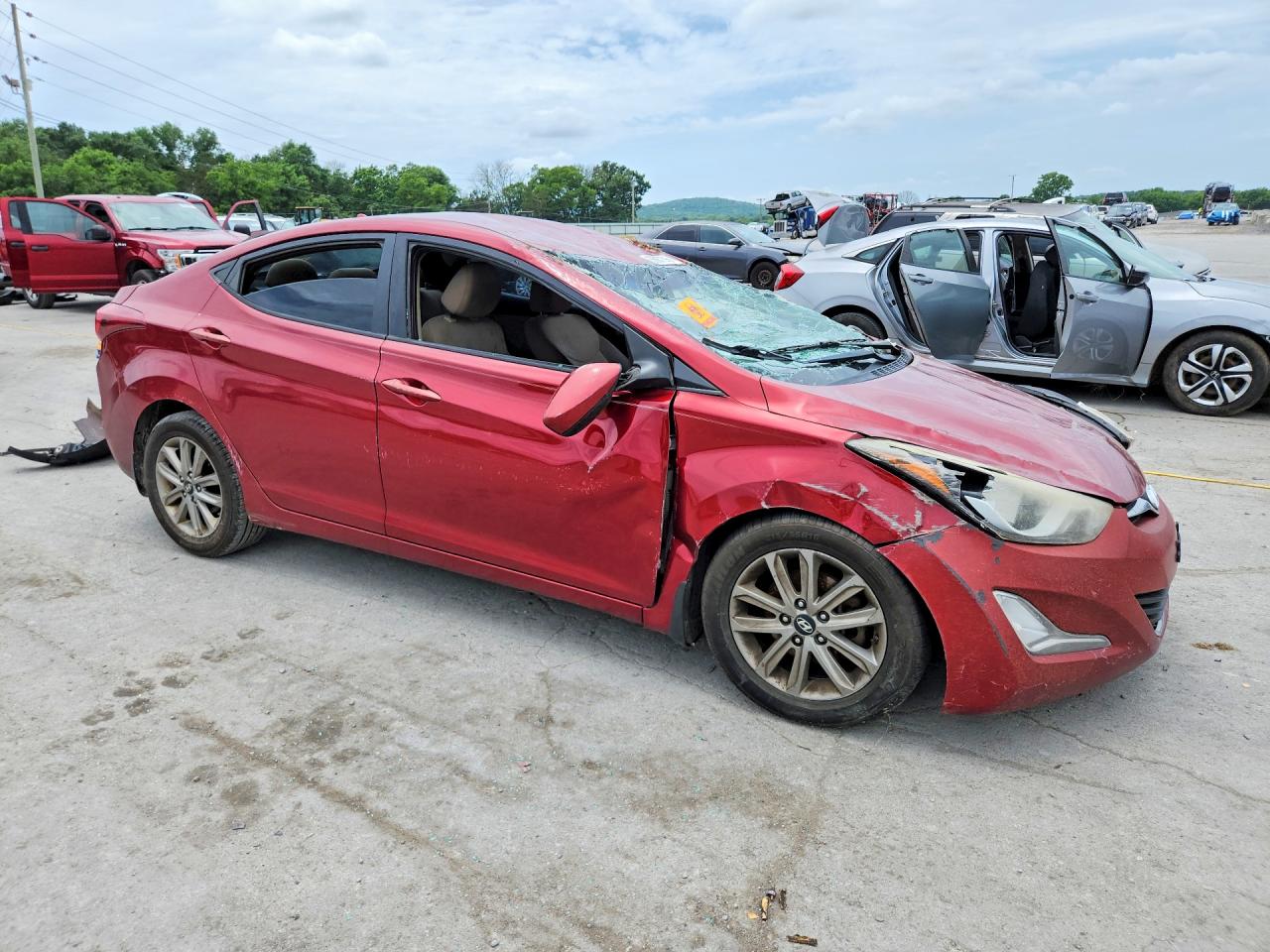 2014 Hyundai Elantra Se Red vin: 5NPDH4AE6EH531905