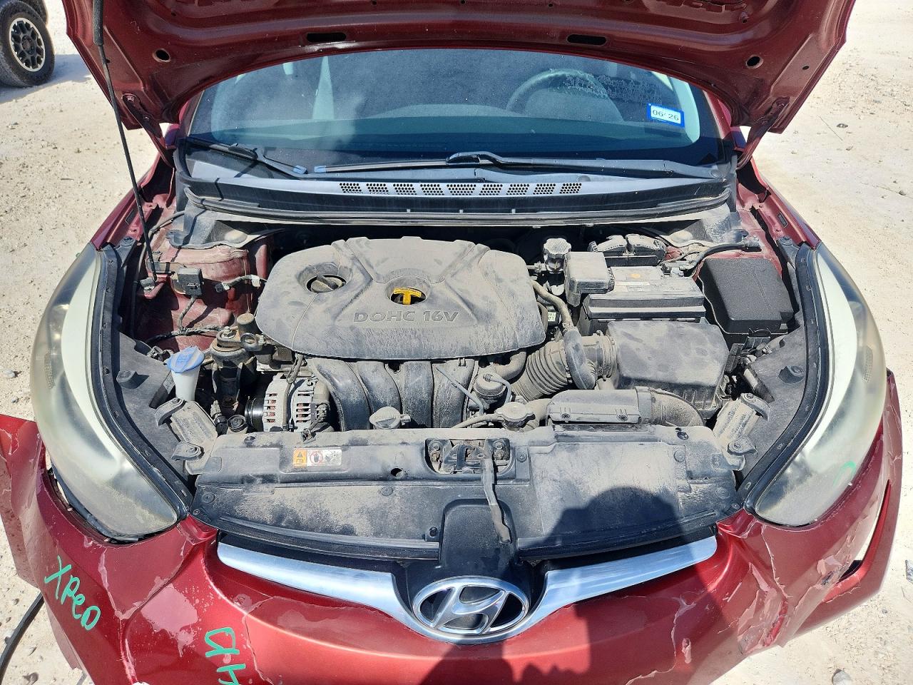 2014 Hyundai Elantra Se Red vin: 5NPDH4AE6EH534674