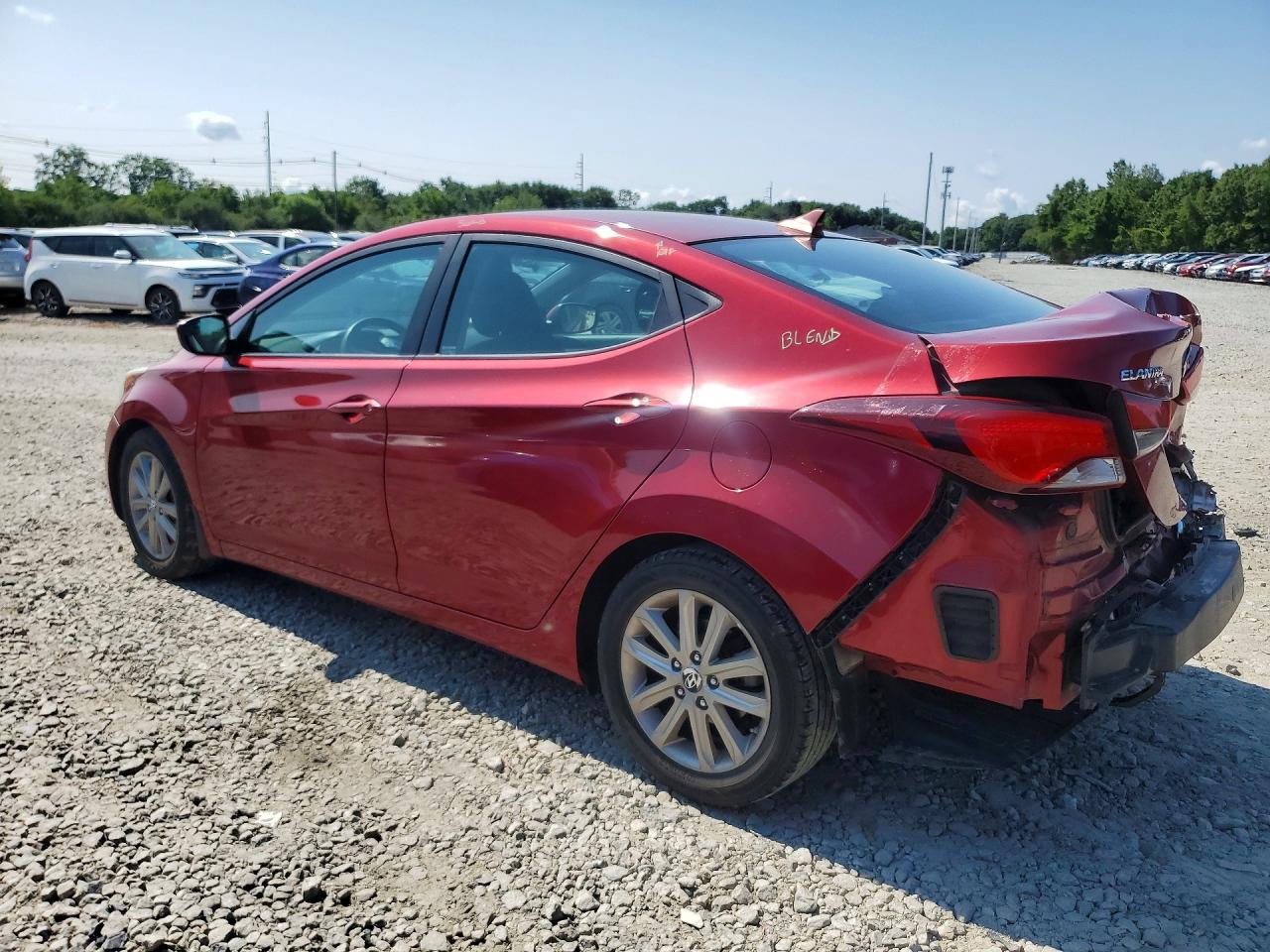 2014 Hyundai Elantra Se Red vin: 5NPDH4AE6EH542466