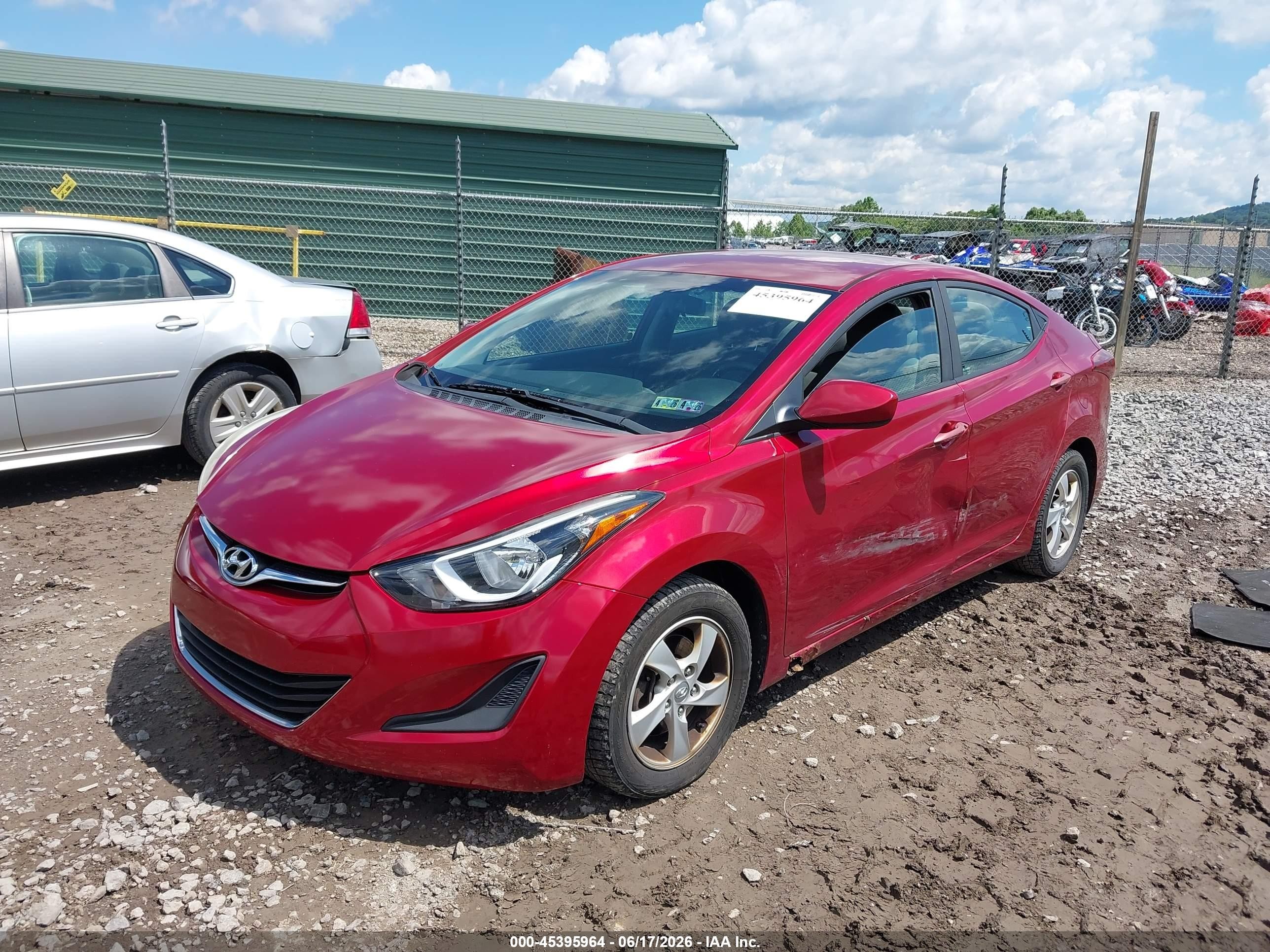 2014 Hyundai Elantra Se Red vin: 5NPDH4AE6EH543231