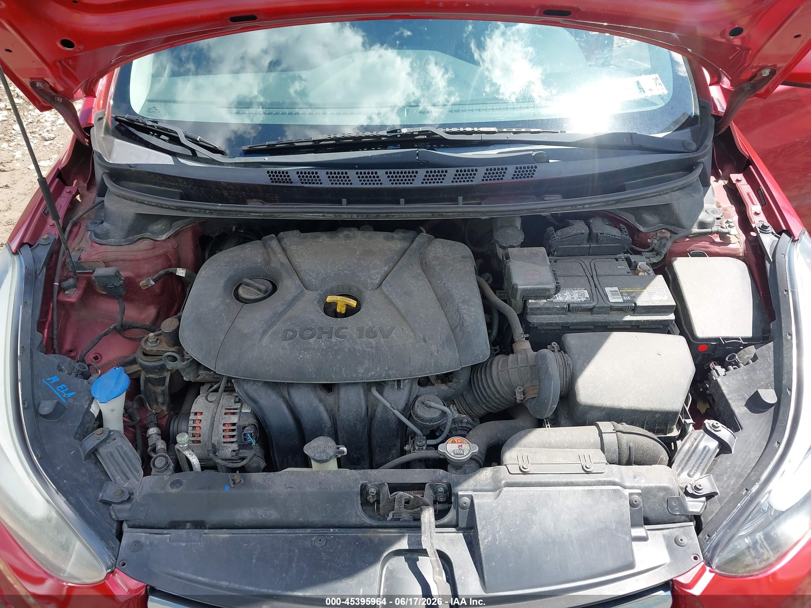 2014 Hyundai Elantra Se Red vin: 5NPDH4AE6EH543231