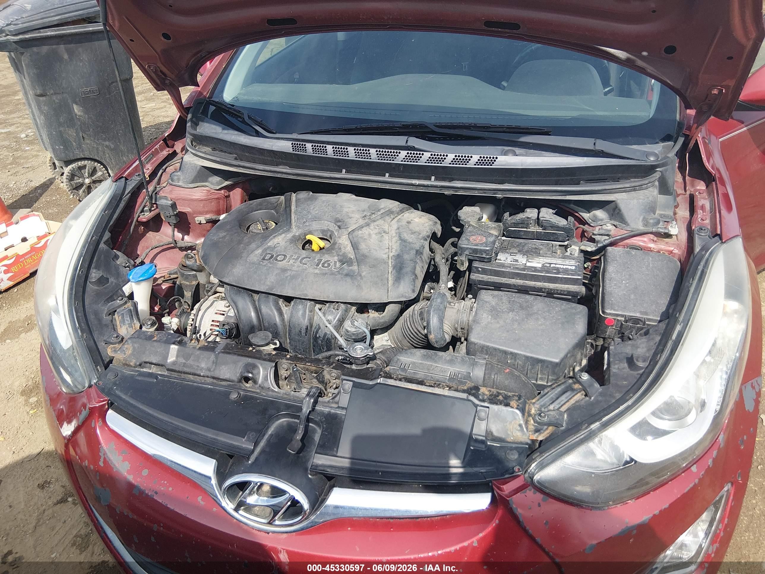 2015 Hyundai Elantra Se Burgundy vin: 5NPDH4AE6FH557096