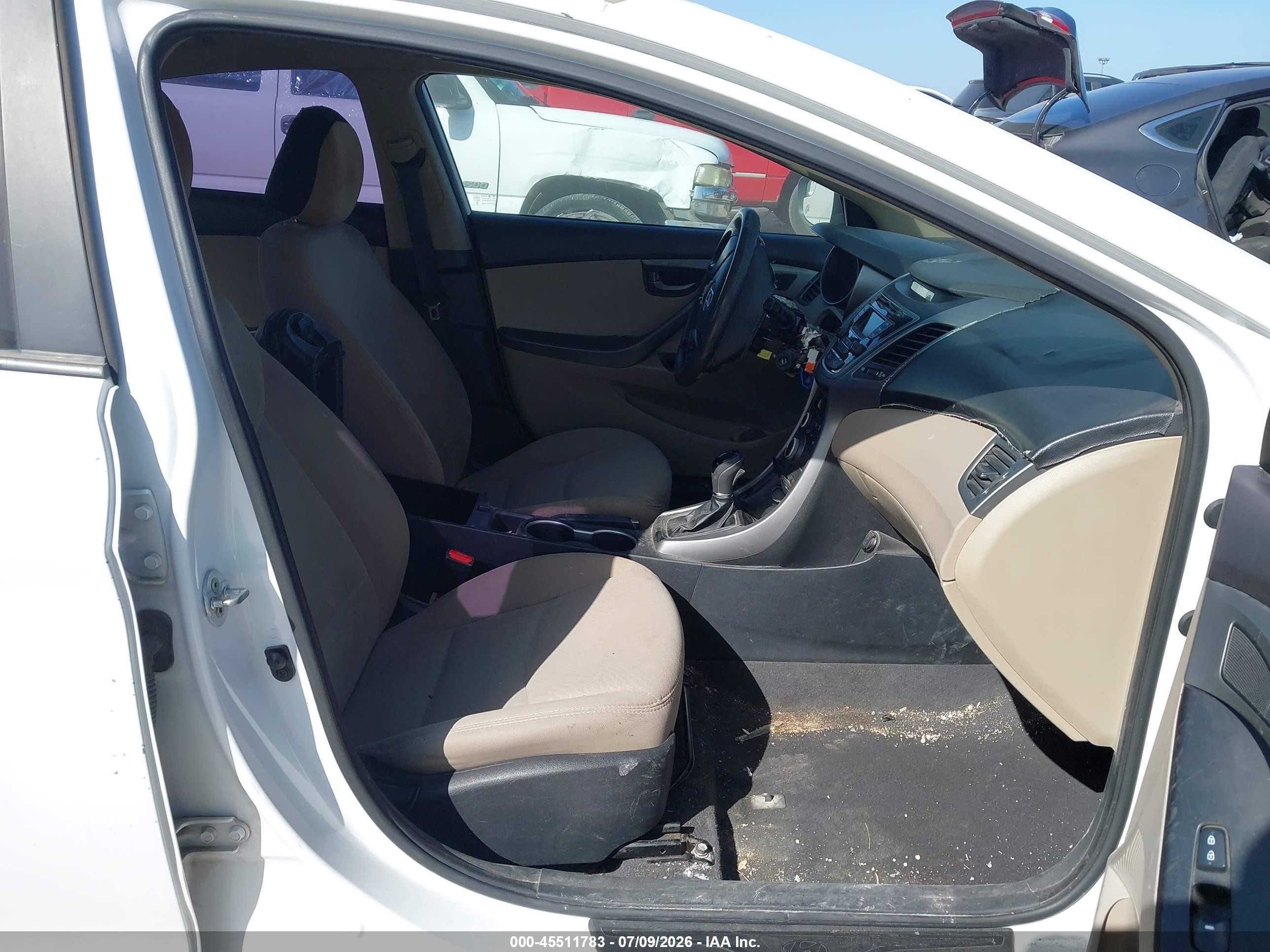 2015 Hyundai Elantra Se White vin: 5NPDH4AE6FH565215
