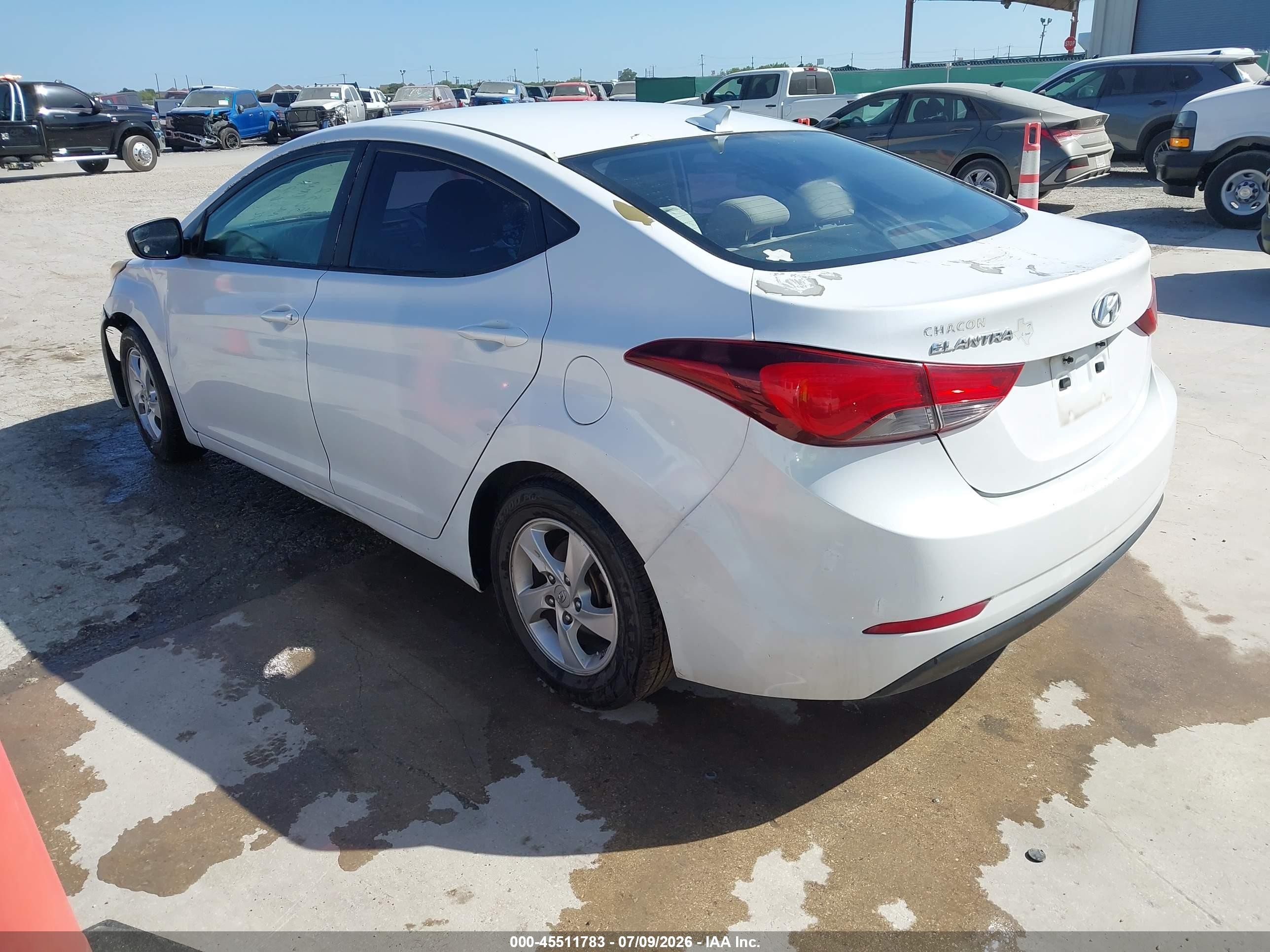 2015 Hyundai Elantra Se White vin: 5NPDH4AE6FH565215