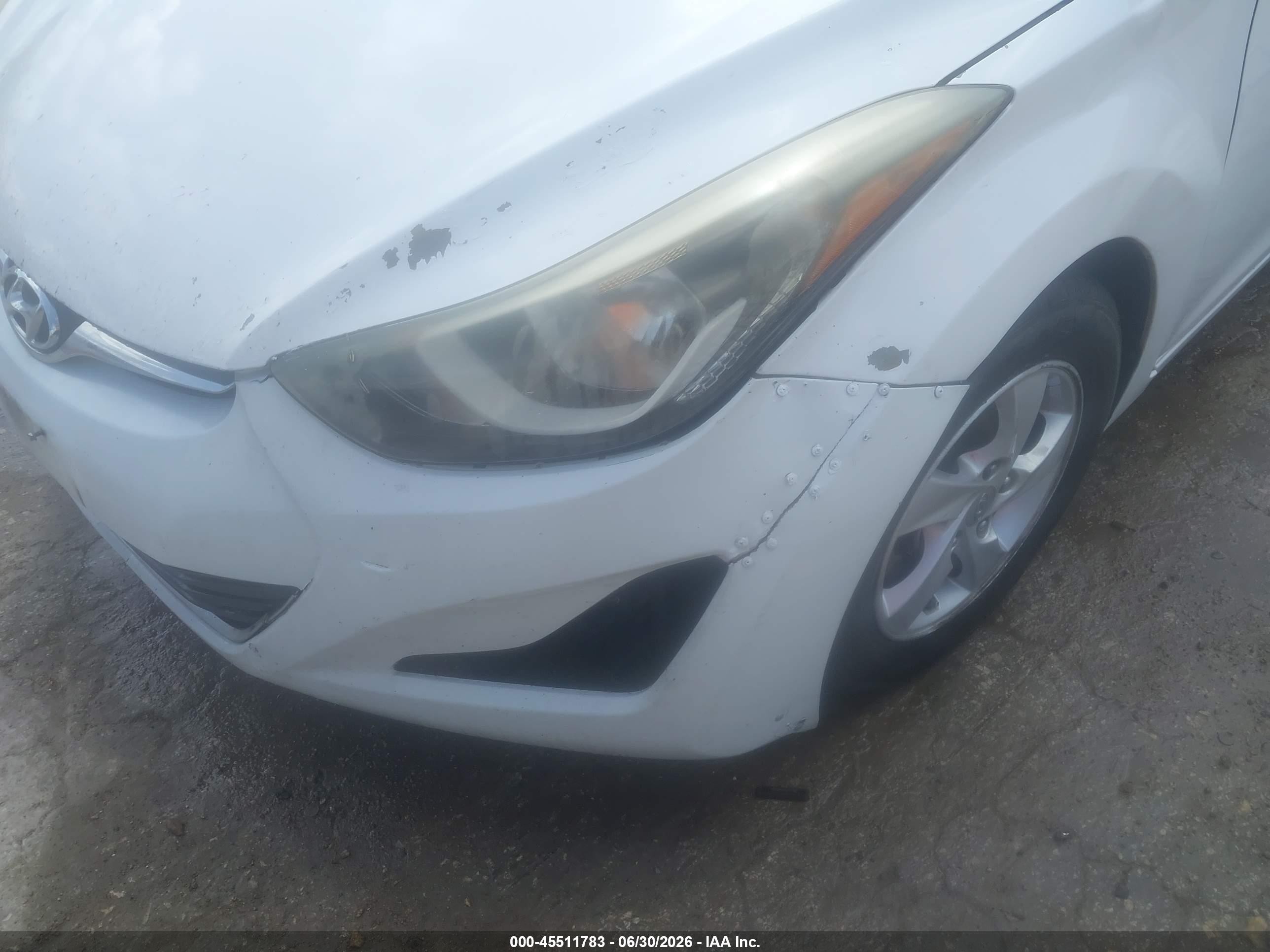 2015 Hyundai Elantra Se White vin: 5NPDH4AE6FH565215