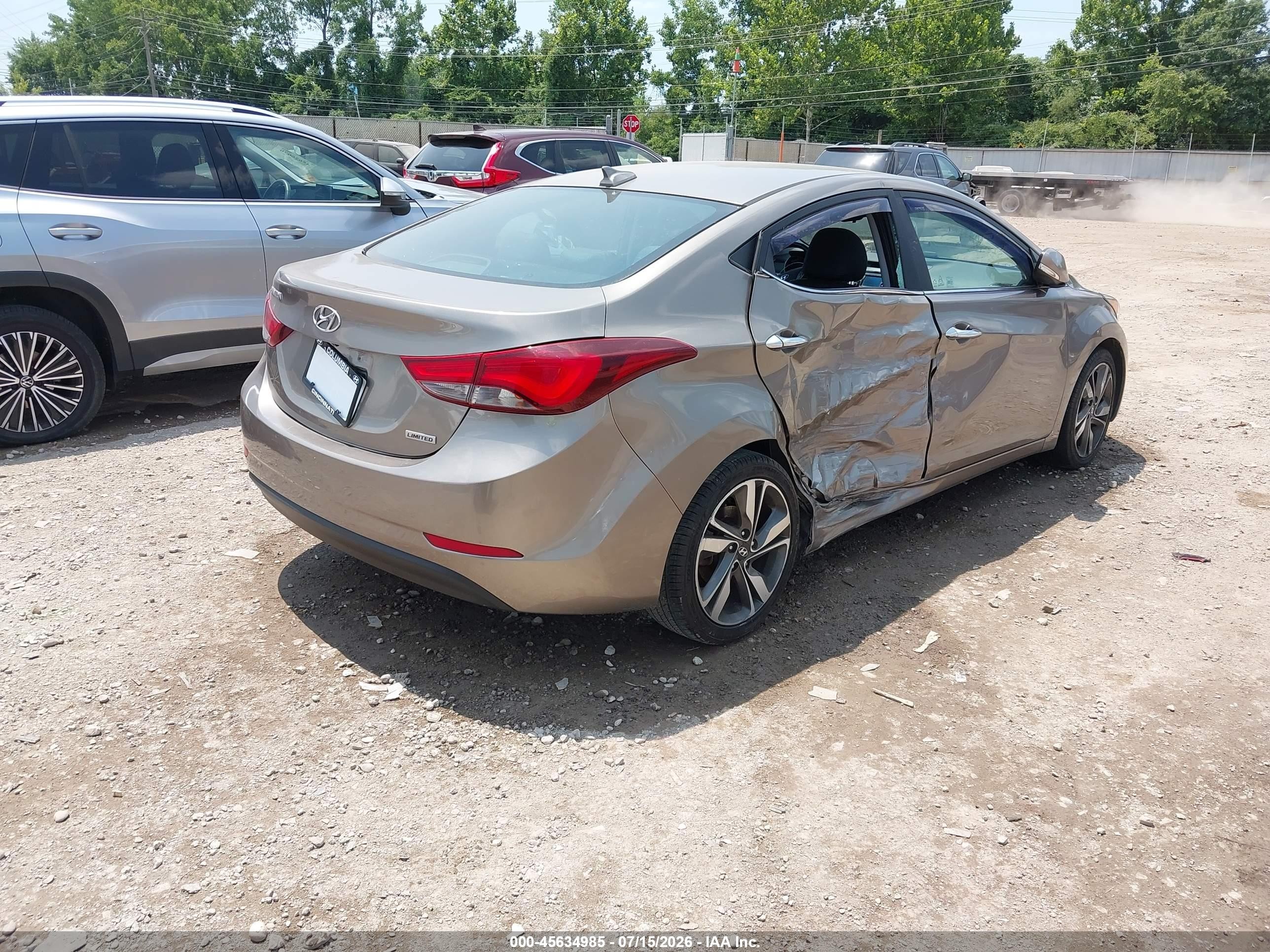 2015 Hyundai Elantra Limited Gray vin: 5NPDH4AE6FH585707