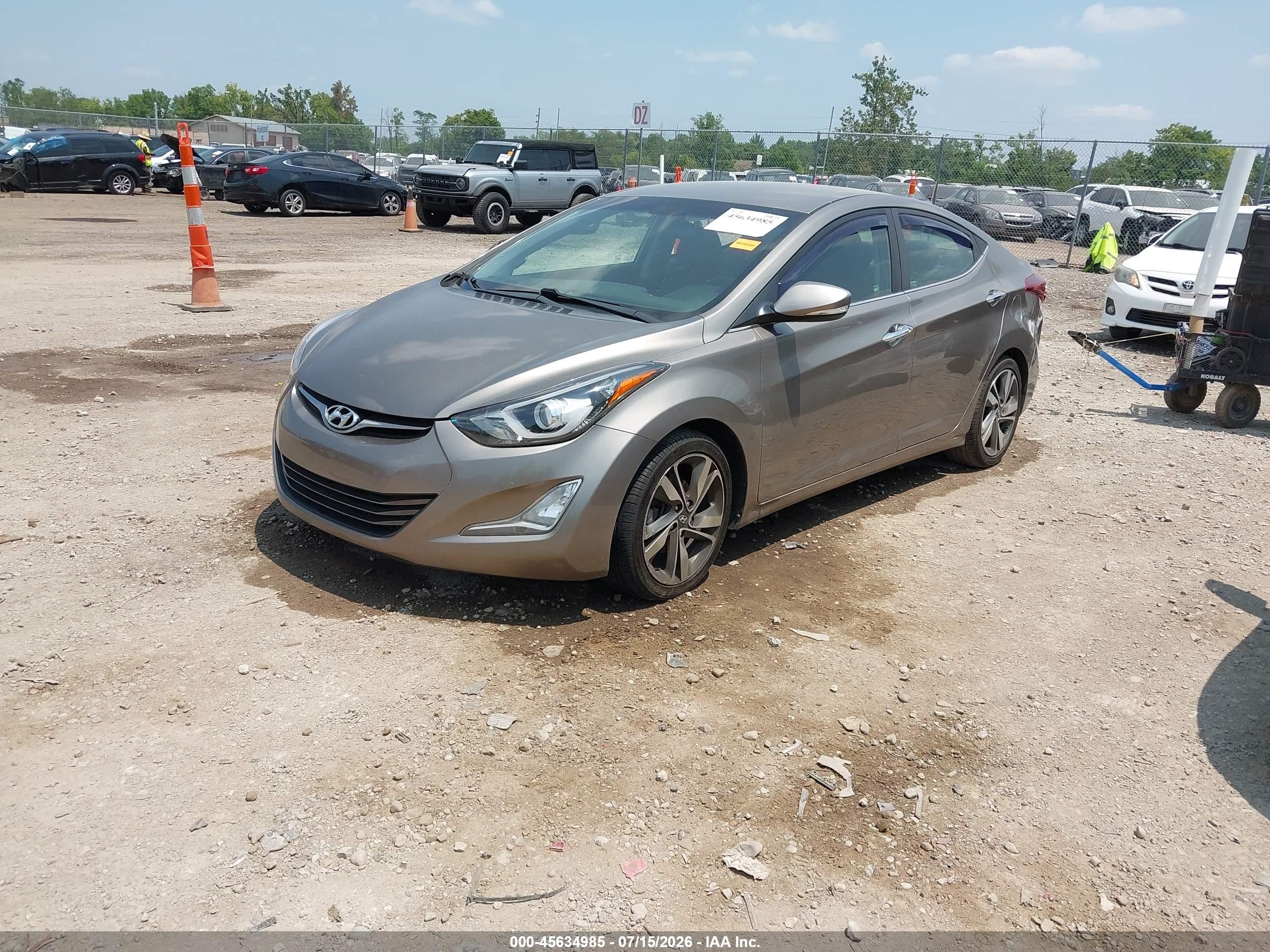2015 Hyundai Elantra Limited Gray vin: 5NPDH4AE6FH585707