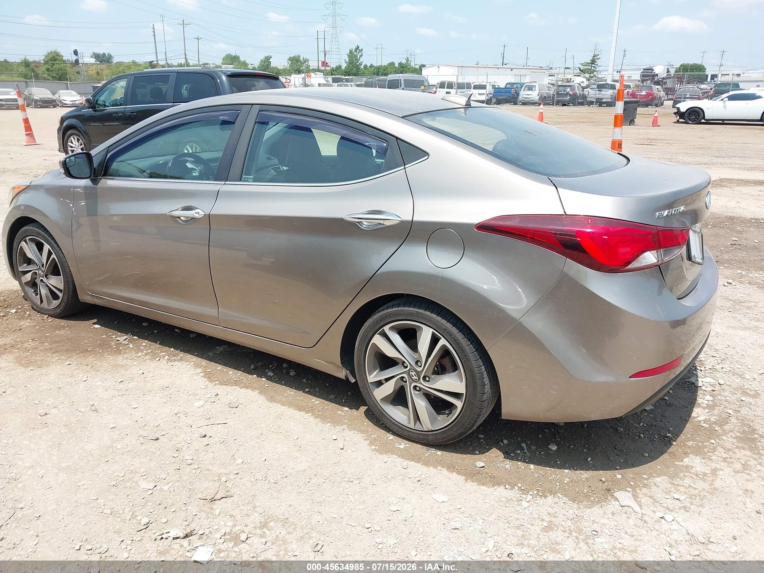 2015 Hyundai Elantra Limited Gray vin: 5NPDH4AE6FH585707
