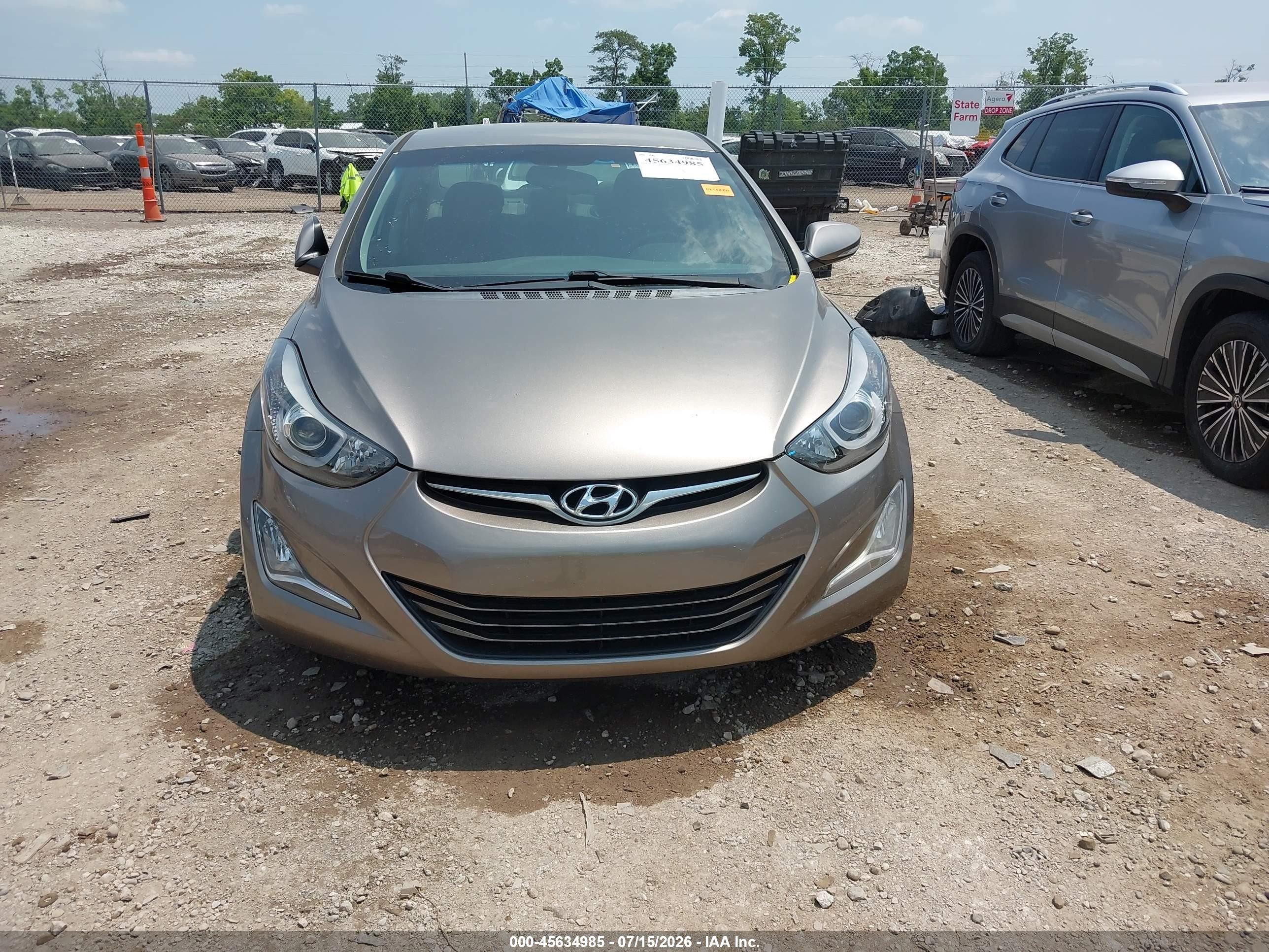 2015 Hyundai Elantra Limited Gray vin: 5NPDH4AE6FH585707