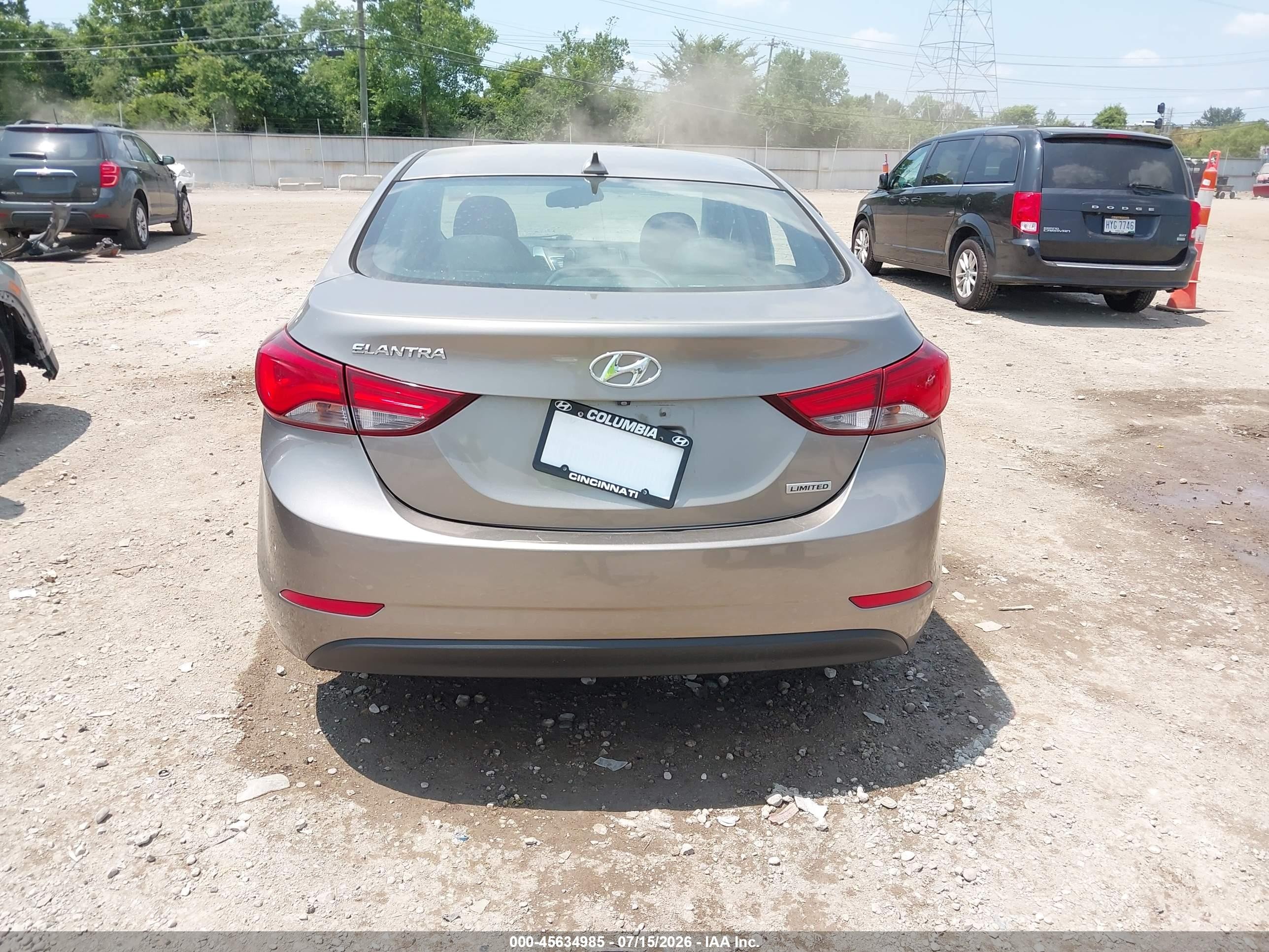 2015 Hyundai Elantra Limited Gray vin: 5NPDH4AE6FH585707