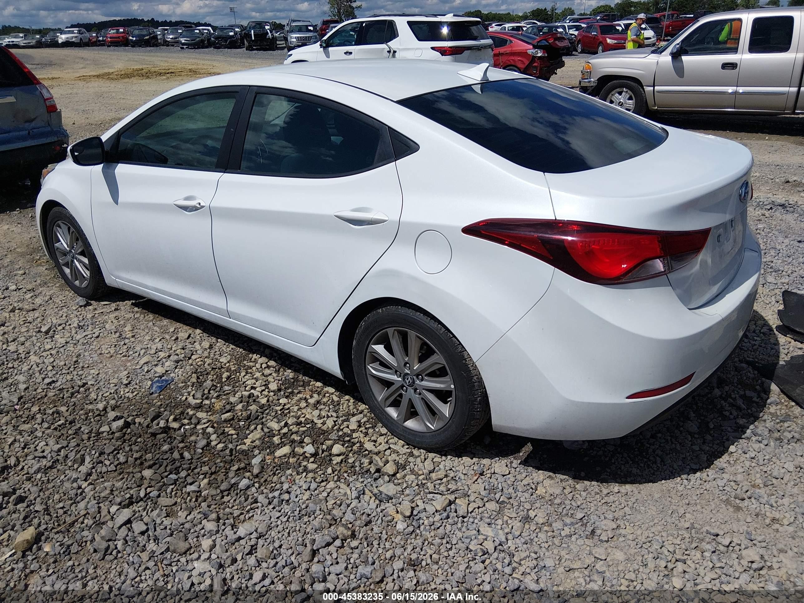 2015 Hyundai Elantra Se White vin: 5NPDH4AE6FH596089