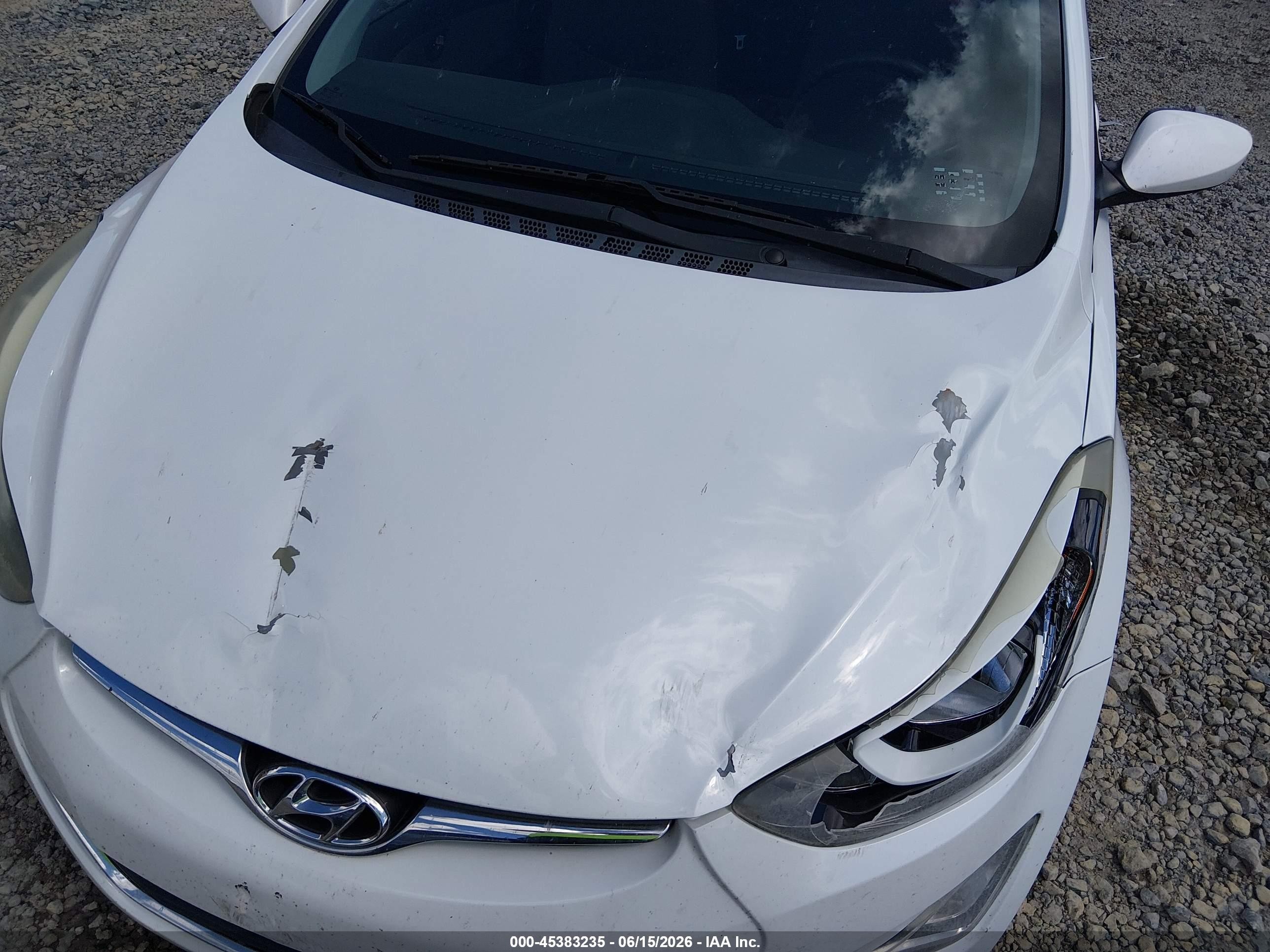 2015 Hyundai Elantra Se White vin: 5NPDH4AE6FH596089