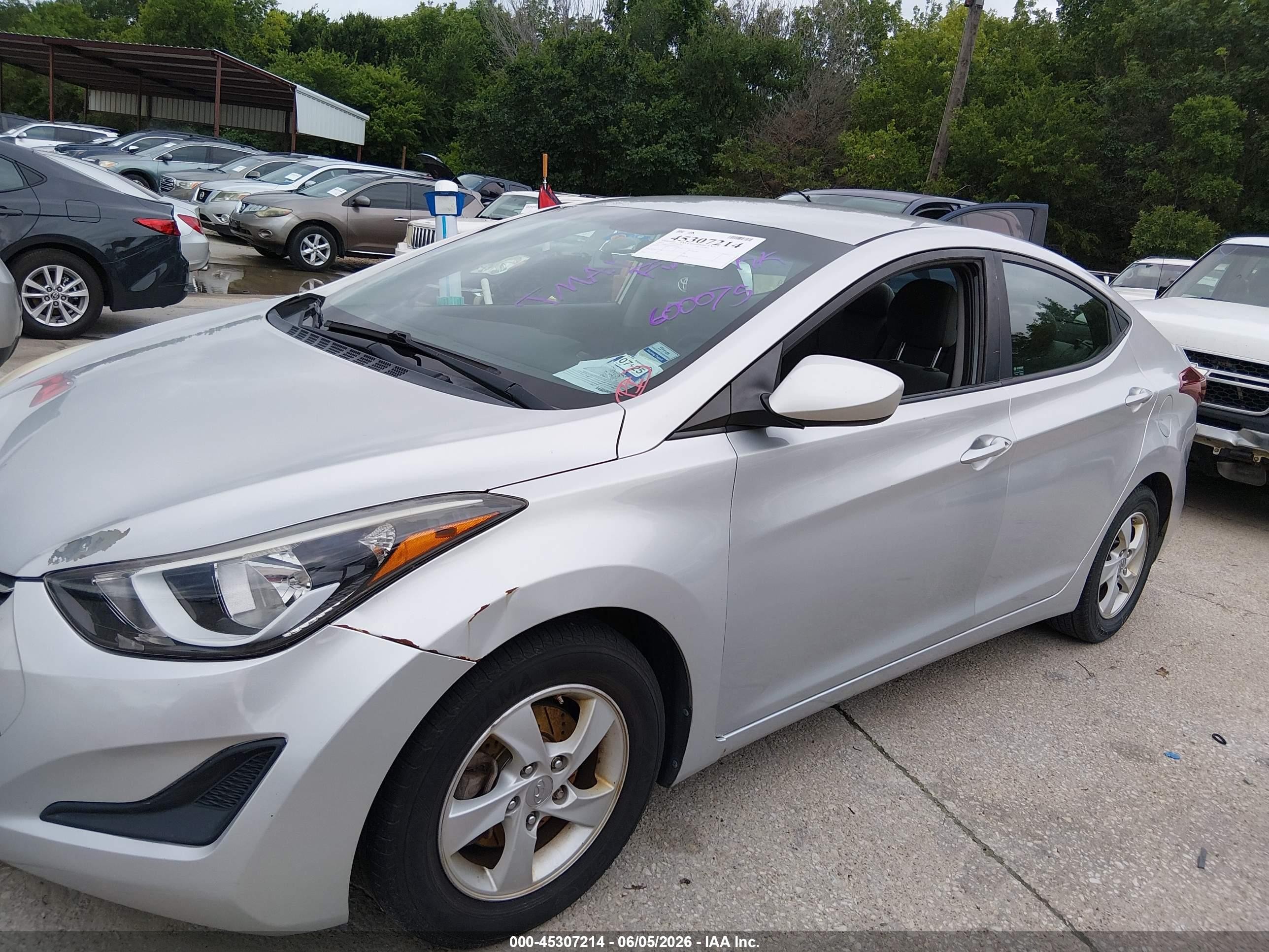 2015 Hyundai Elantra Se Silver vin: 5NPDH4AE6FH600075