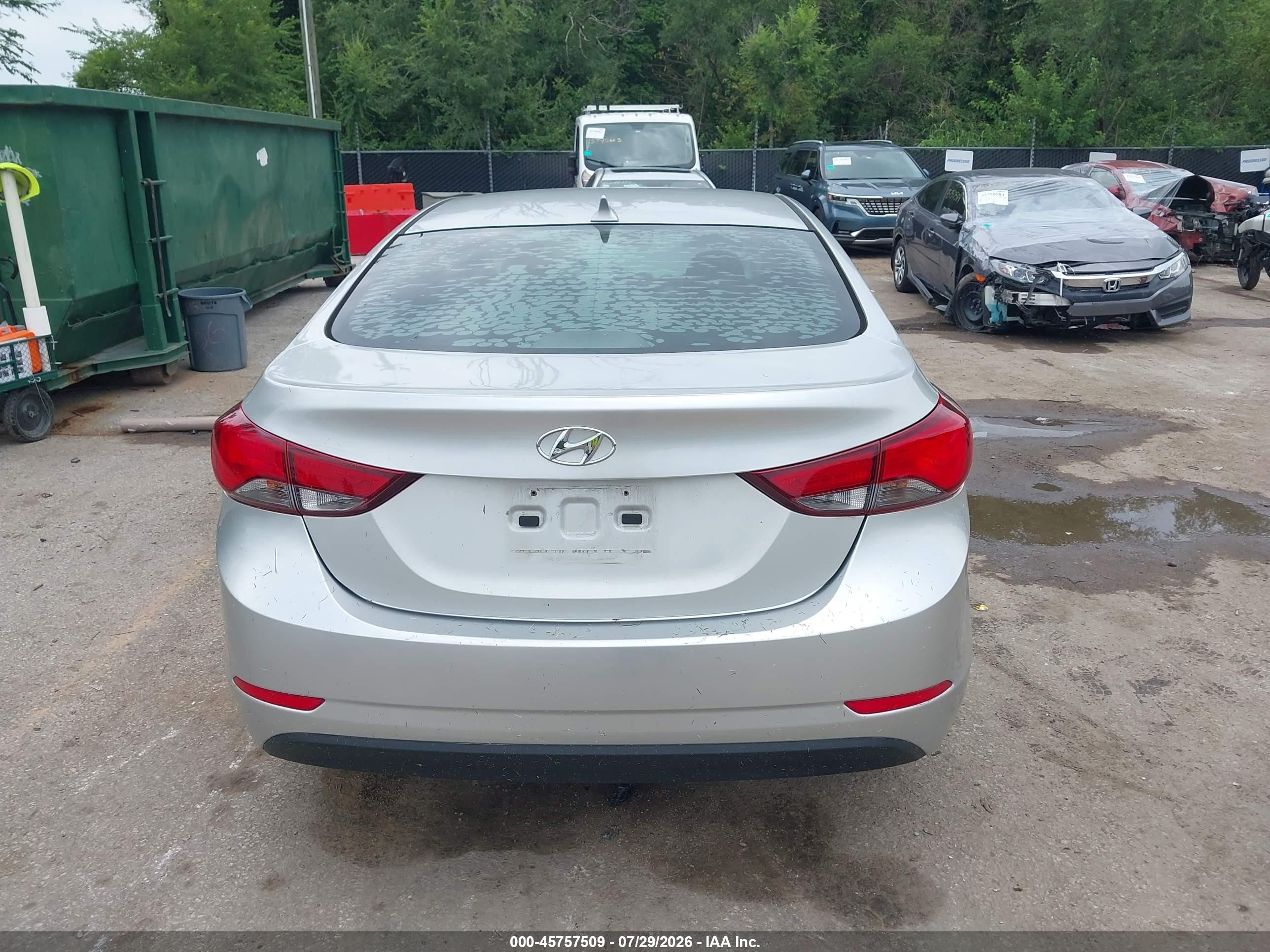 2015 Hyundai Elantra Se Gray vin: 5NPDH4AE6FH604112
