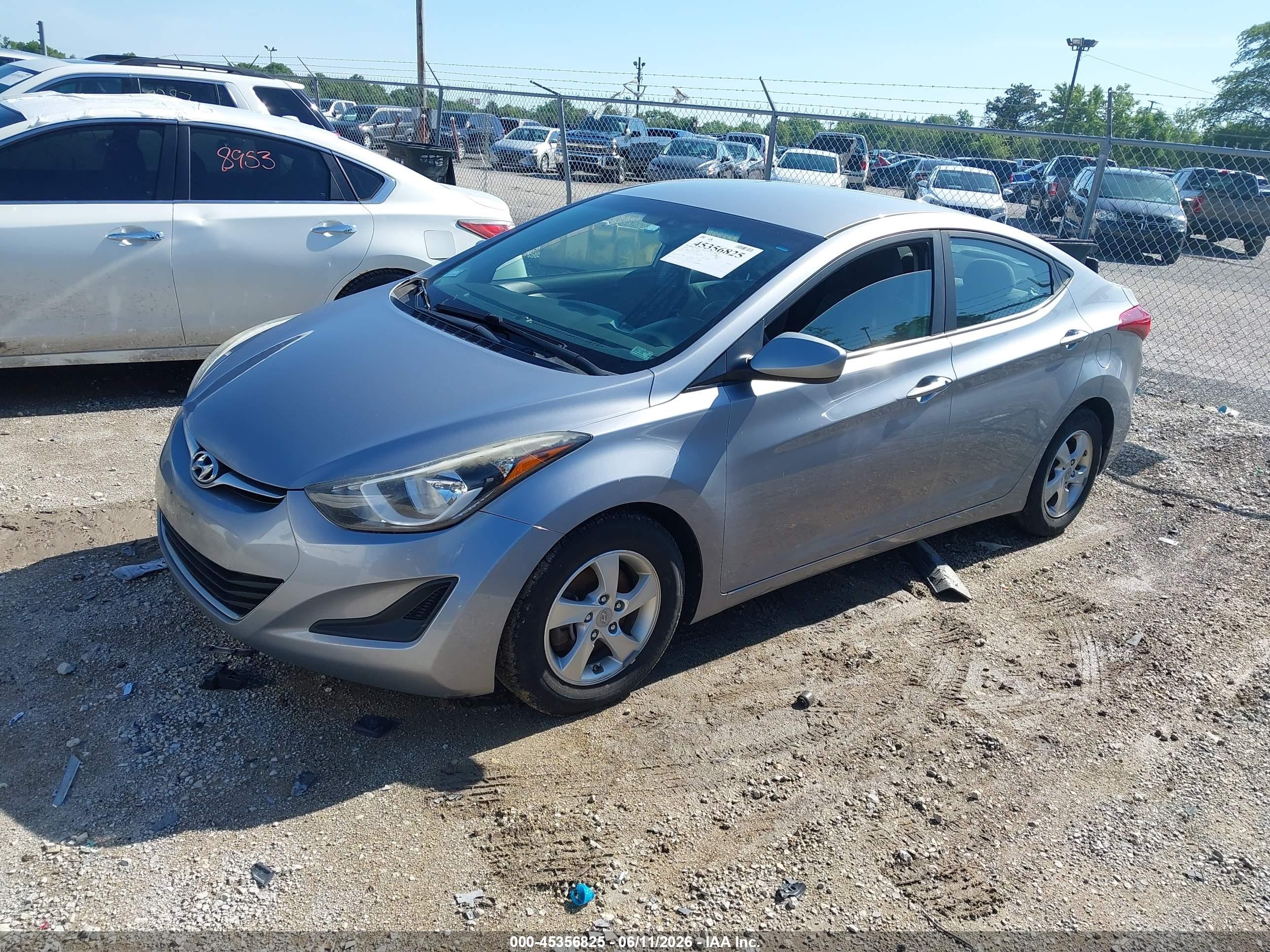 2015 Hyundai Elantra Se Gray vin: 5NPDH4AE6FH617345